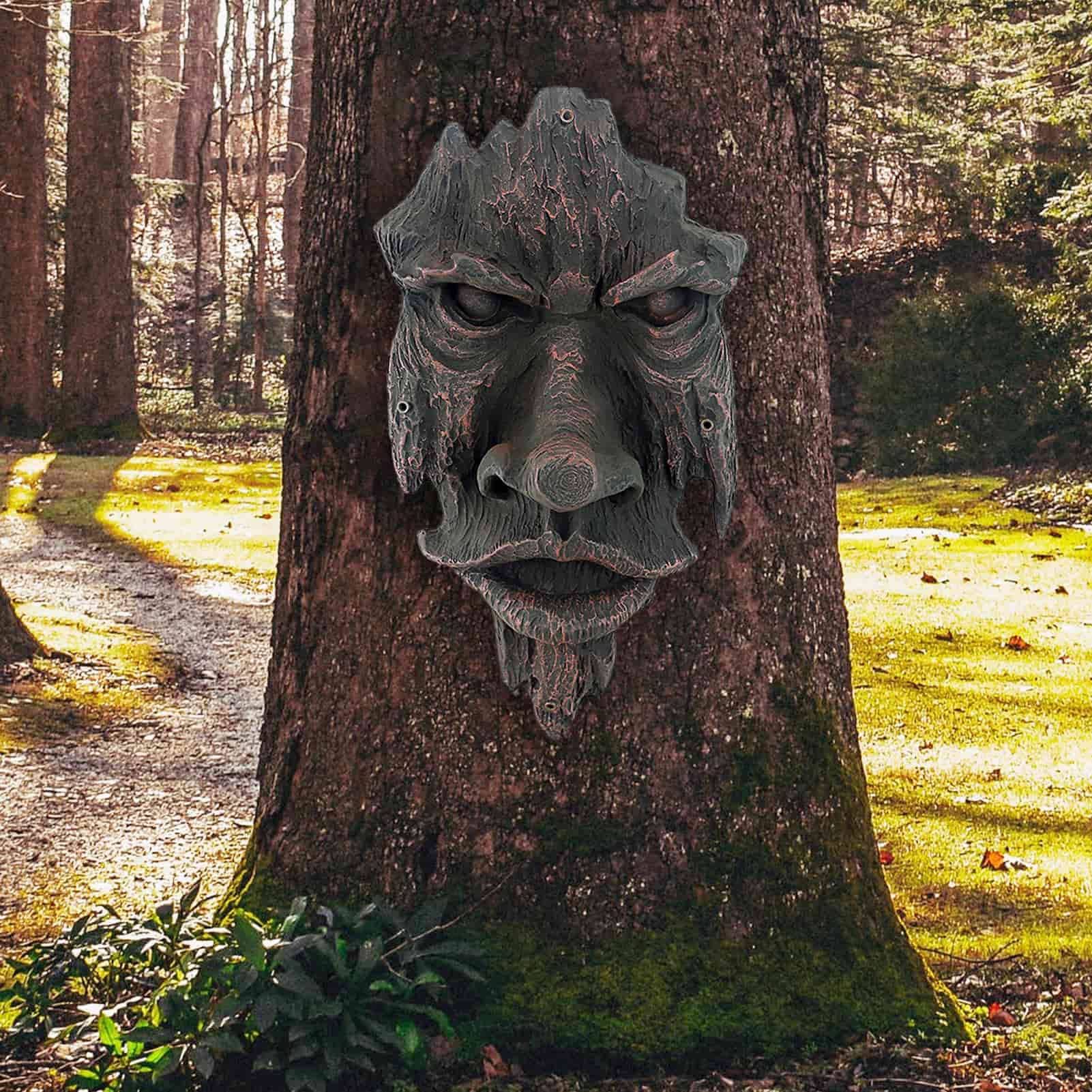 Amazon.co.jp: 木の顔 | 写真 木の顔グリーンマンの木の彫刻,森の精霊