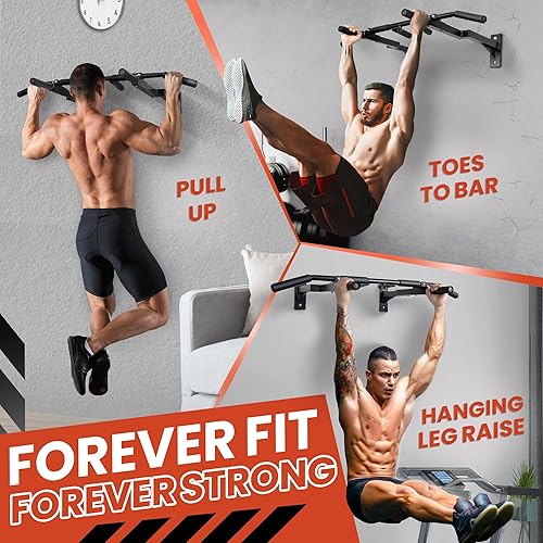 Miniatura 6 de Yes4All Barra de dominadas de montaje en pared con agarre múltiple, perno reversible de 16 y 24 pulgadas, diseño de barra de dominadas montada en la