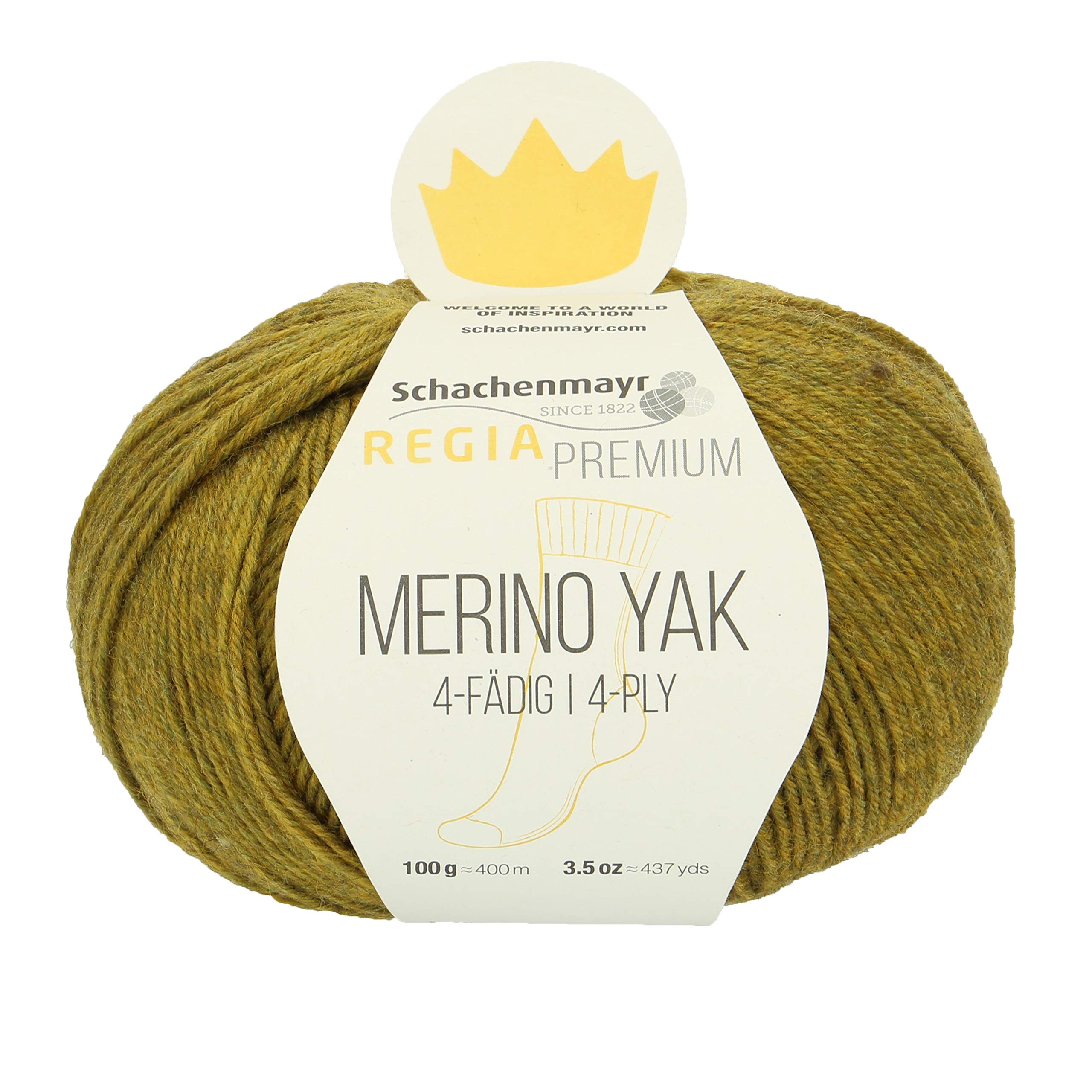 RegiaSchachenmayr Premium Merino Yak, 100 g Grass Green Hand Knitting Yarn