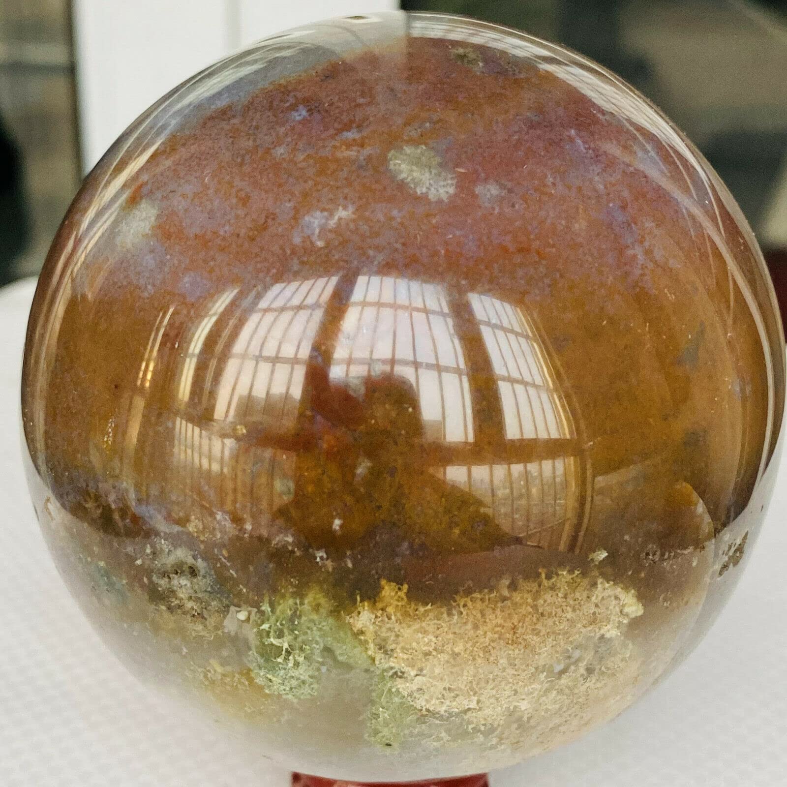 Decorazione in Cristallo 800 g Sfera di Quarzo Diaspro Naturale dell'Oceano Sfera di Cristallo miracolosa Collezioni di casa