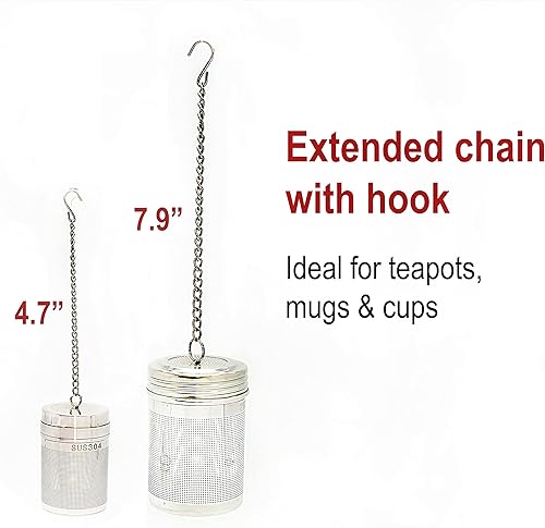 Miniatura 5 de URBAN ESCAPE - Té más empinado para hojas de té sueltas (paquete de 2 unidades, grande para tetera/hervidor y pequeño para taza/taza de 20 onzas),