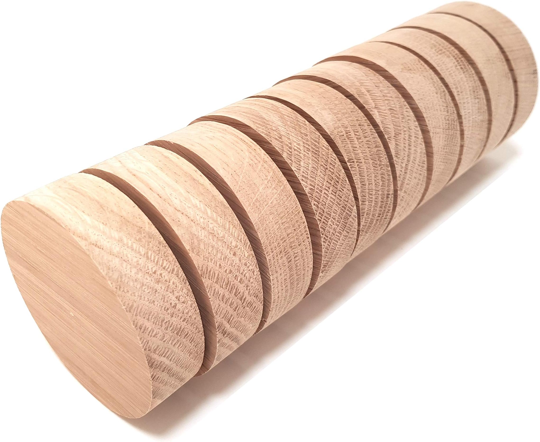 10 Circle 3" x 3/4 inch / 75 x 20 mm Wooden Blocks Bundle Set Oak Wood Natural Discs