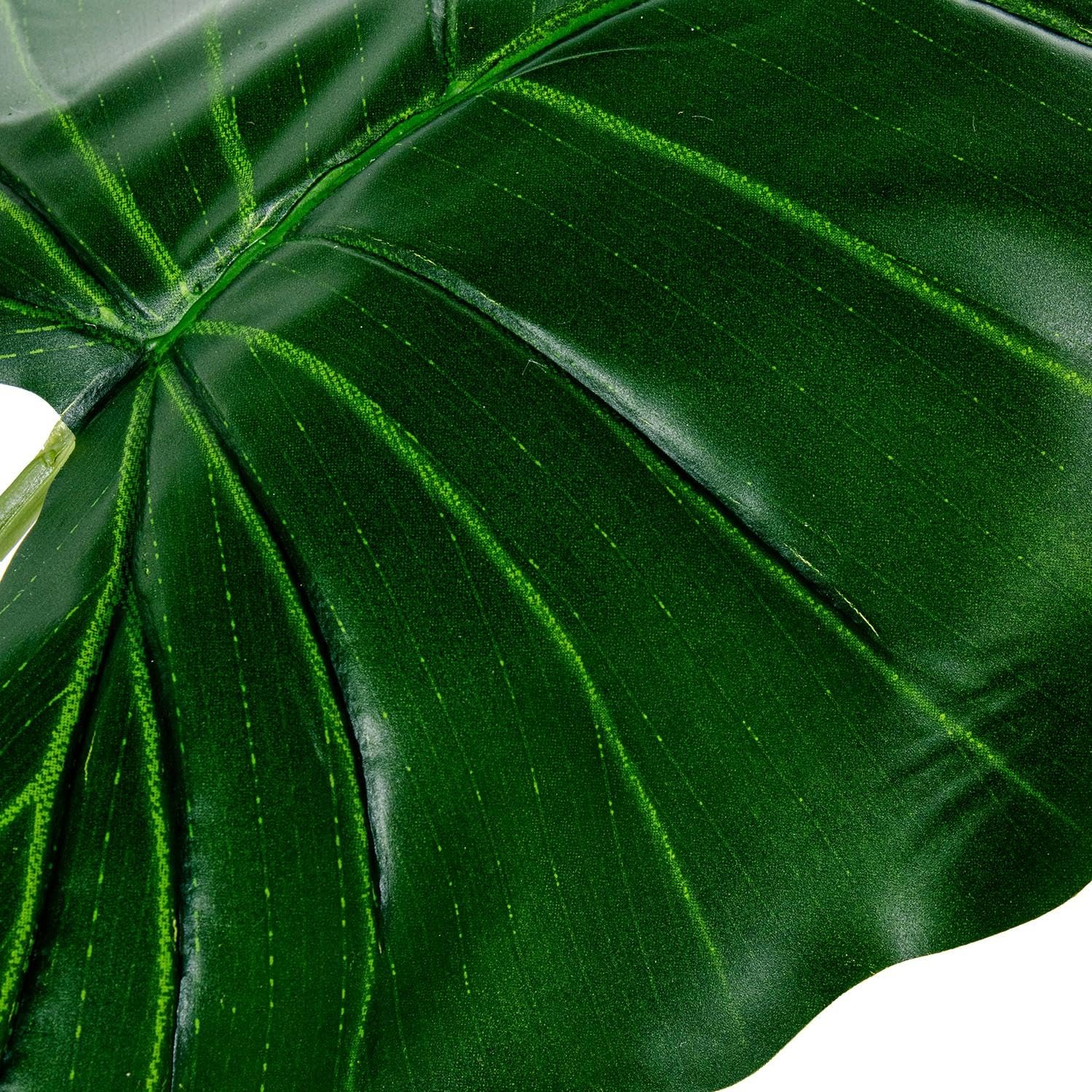 Planta Artificial de alocasia con 9 Hojas de pasia de PVC en Verde 150x25x25cm
