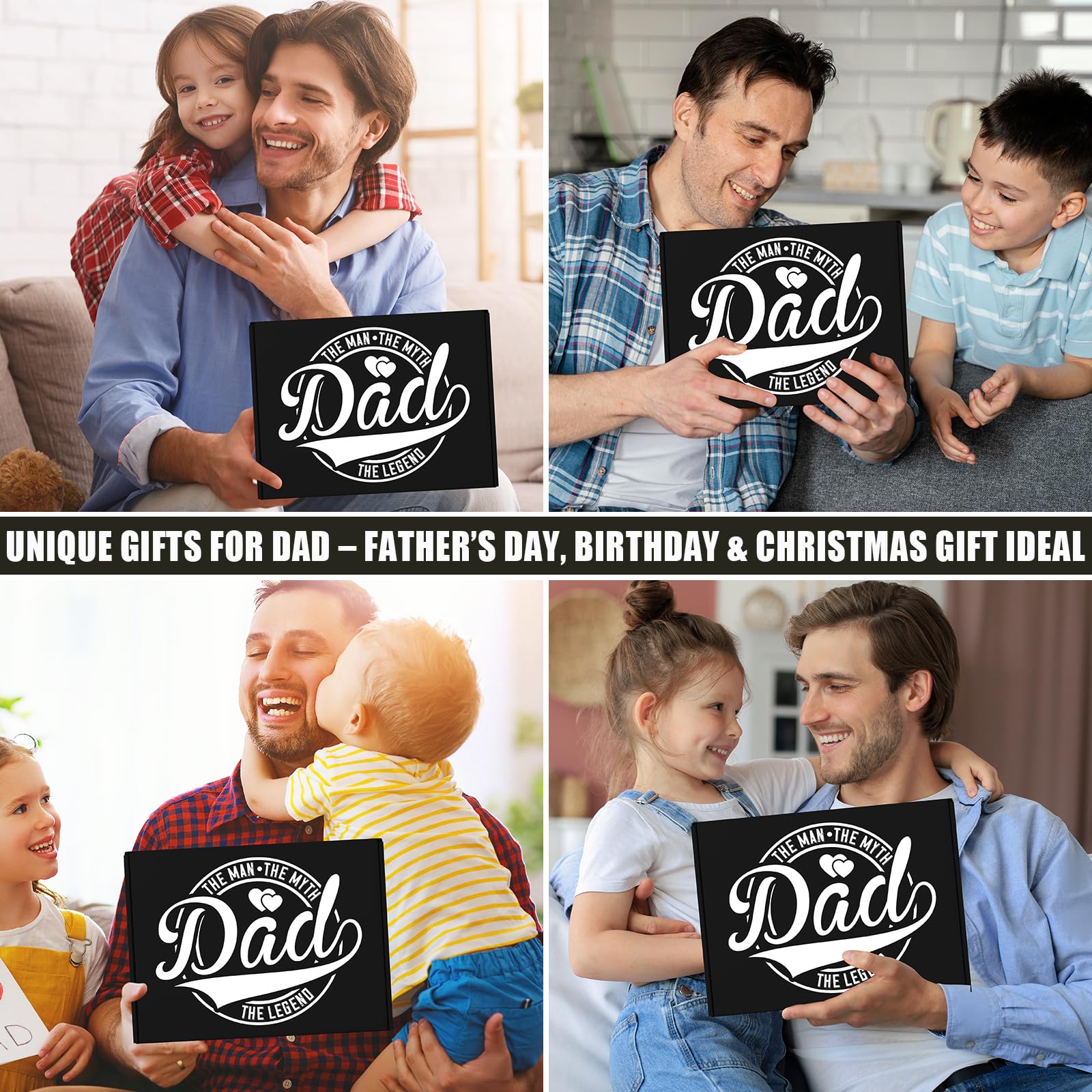 14 Pcs Dad Gifts, Unique Best Father Ever Gift with 11 Oz Dad Juice Whiskey Glass 4 Whiskey Stones Coaster Apron Hat Sock Tape Measure Keychain, Birthday Father's Day Christmas Gift for Papa, Husband