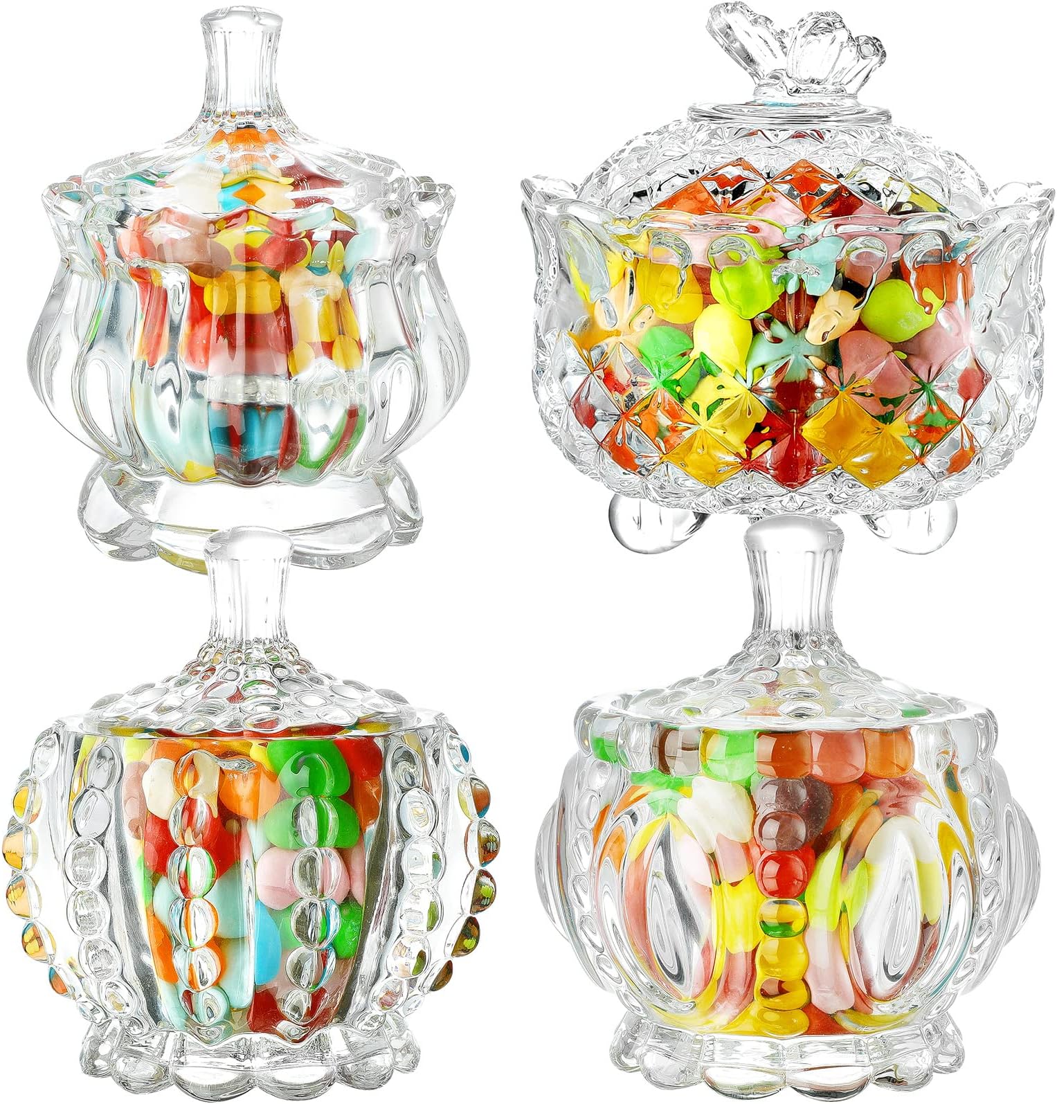 Glass Candy Dish Set of 4