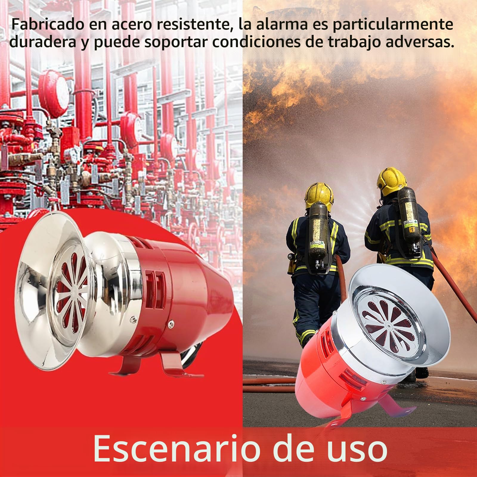 Sirena de 220 V, 40 W 120 dB Alarma Industrial Alarma Sonora Industrial Sirena de Emergencia para Exterior Seguridad de Fábricas Alarmas de Incendio y Zonas Ruidosas