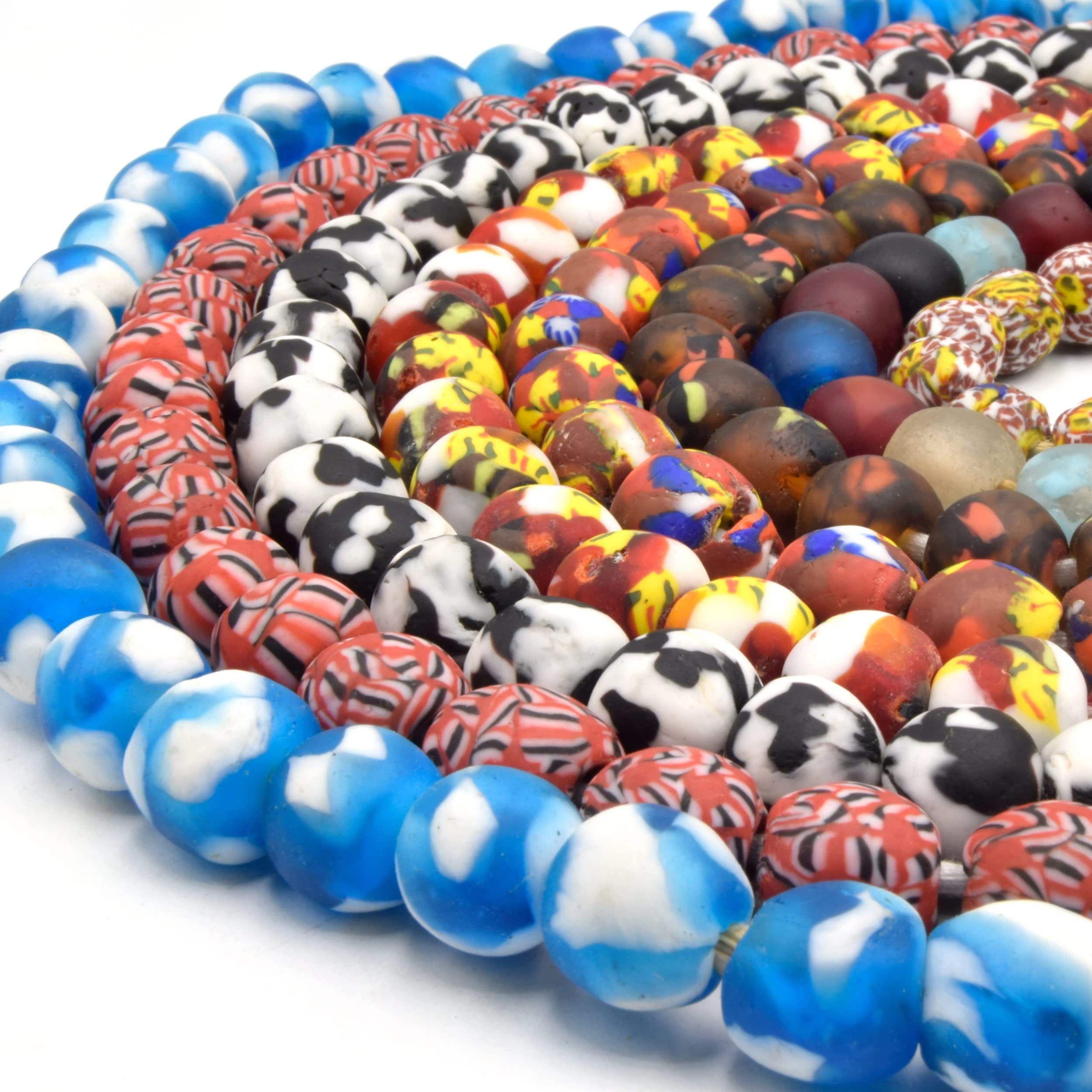 Cuentas De Vidrio Reciclado De Ghana - Comercio Africano 11 Mm