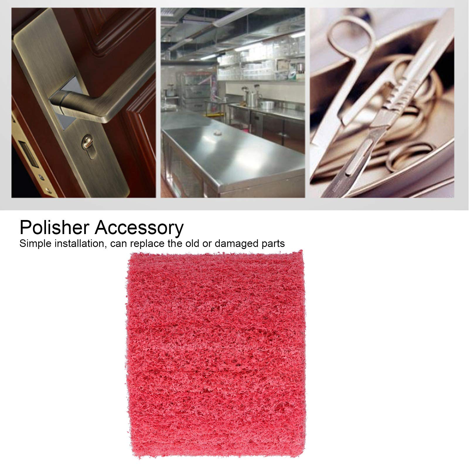 Gavigain 120x100mm Non Woven Abrasive Flap Wheel Wire Drawing Polishing Burnishing Wheel for Polishing, Nylon Polishing Wheel Polishing Machine Burnishing Wheel Polisher Accessory