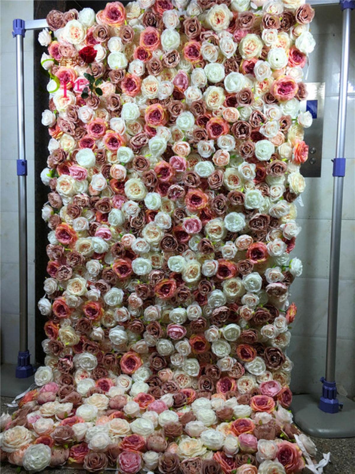 roll up flowerwall backdrop wedding flower wall stage backdrop wholesale artificial flower-like picture,1.8m by 1.8m