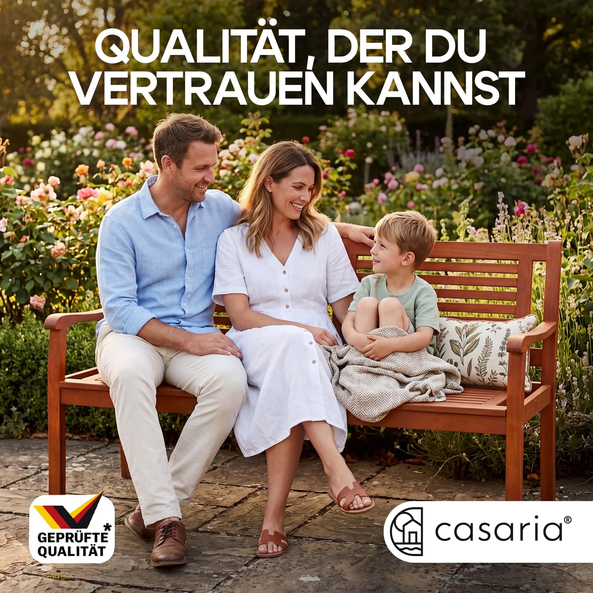 Casaria® Gartenbank Wetterfest Holz FSC®-Zertifiziert 320kg Belastbar 2-Sitzer Armlehne Rückenlehne 120x60cm Garten Balkon Holzbank Eukalyptus Braun