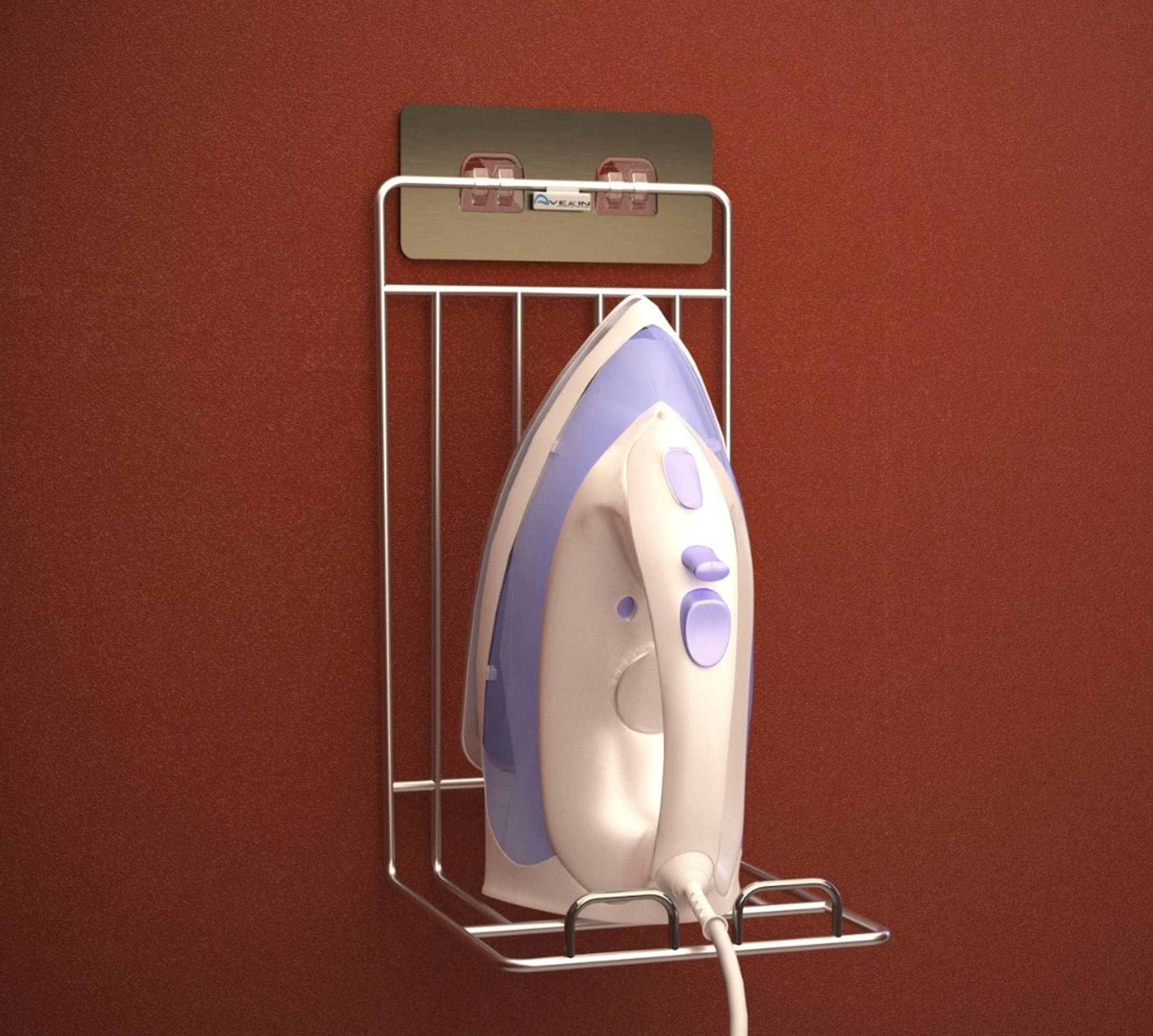 Avekin® Super Quality Stainless Steel Magic Sticker Series Self Adhesive Iron Press Wall Stand with Life Time Warranty (Standard Size, Silver) Proudly Made in India