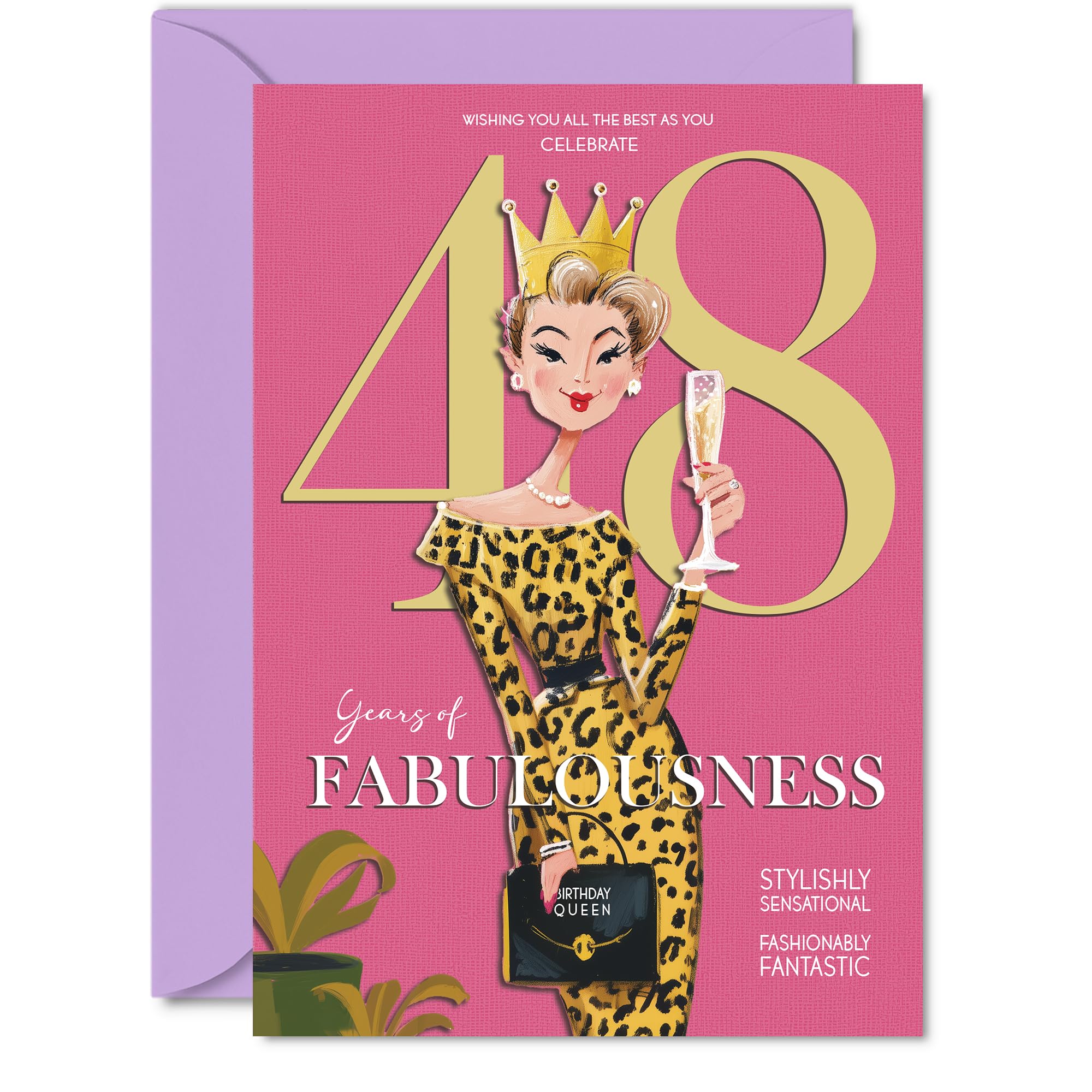 48th Birthday Cards for Women - Years Of Fabulousness - Happy Birthday Card for 48 Year Old Woman Colleague Neighbour Friend Sister, A5 Bday Greeting Cards