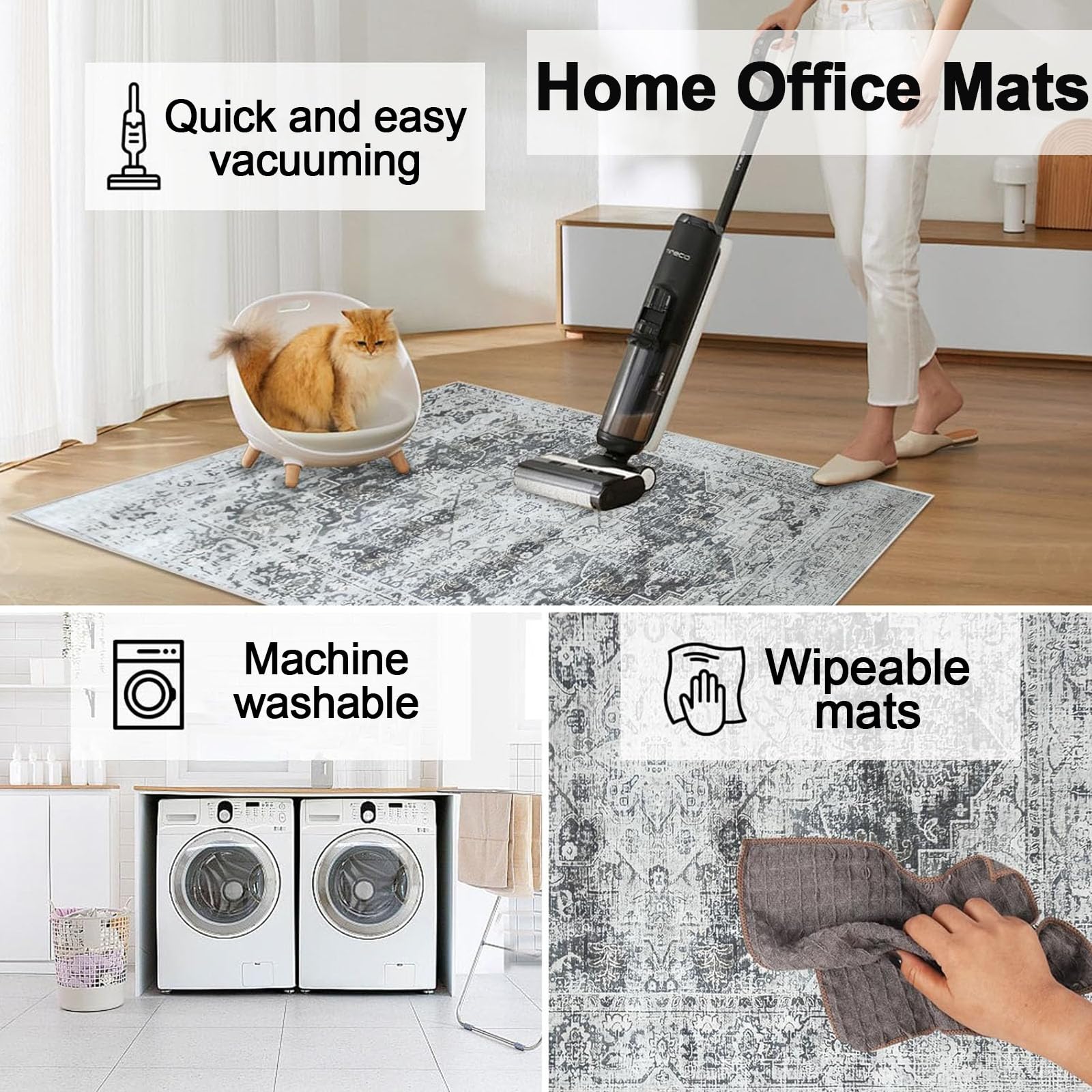 CCTSA Bureaustoelmat voor hardhouten vloer, gamingtapijt, thuiskantoor bureaustoelmat voor vloerbescherming, gamingstoelmat voor tapijtvloeren, vloerbeschermer voor bureaustoel, stoelmatten, 160 x 200