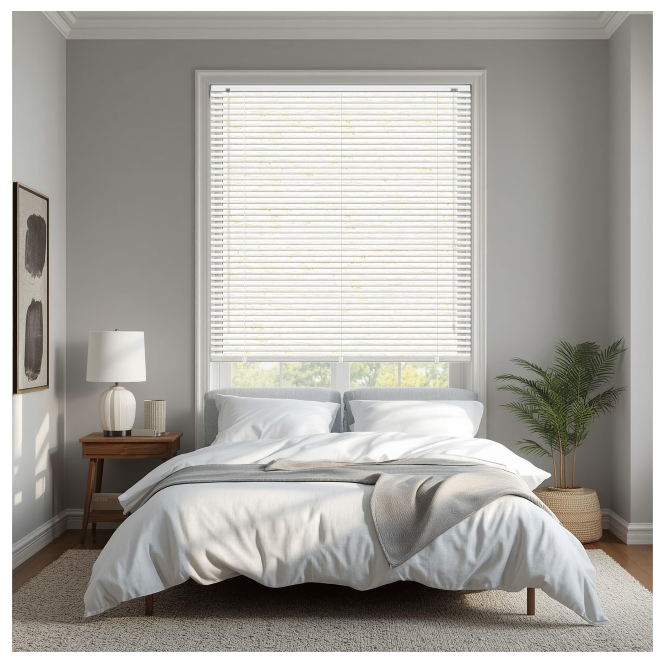 REHAN & CO White 45 x 150cm PVC Plain Venetian Blind 25mm Slats Easy Fit