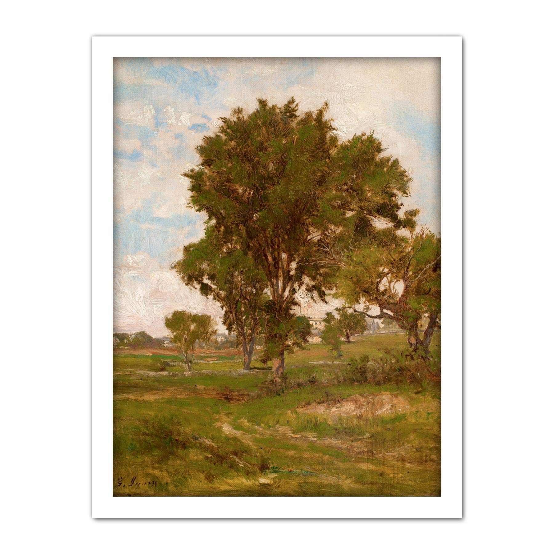 Artery8 Inness The Elm Tree C1880 Painting Artwork Framed Wall Art Print 18X24 Inch