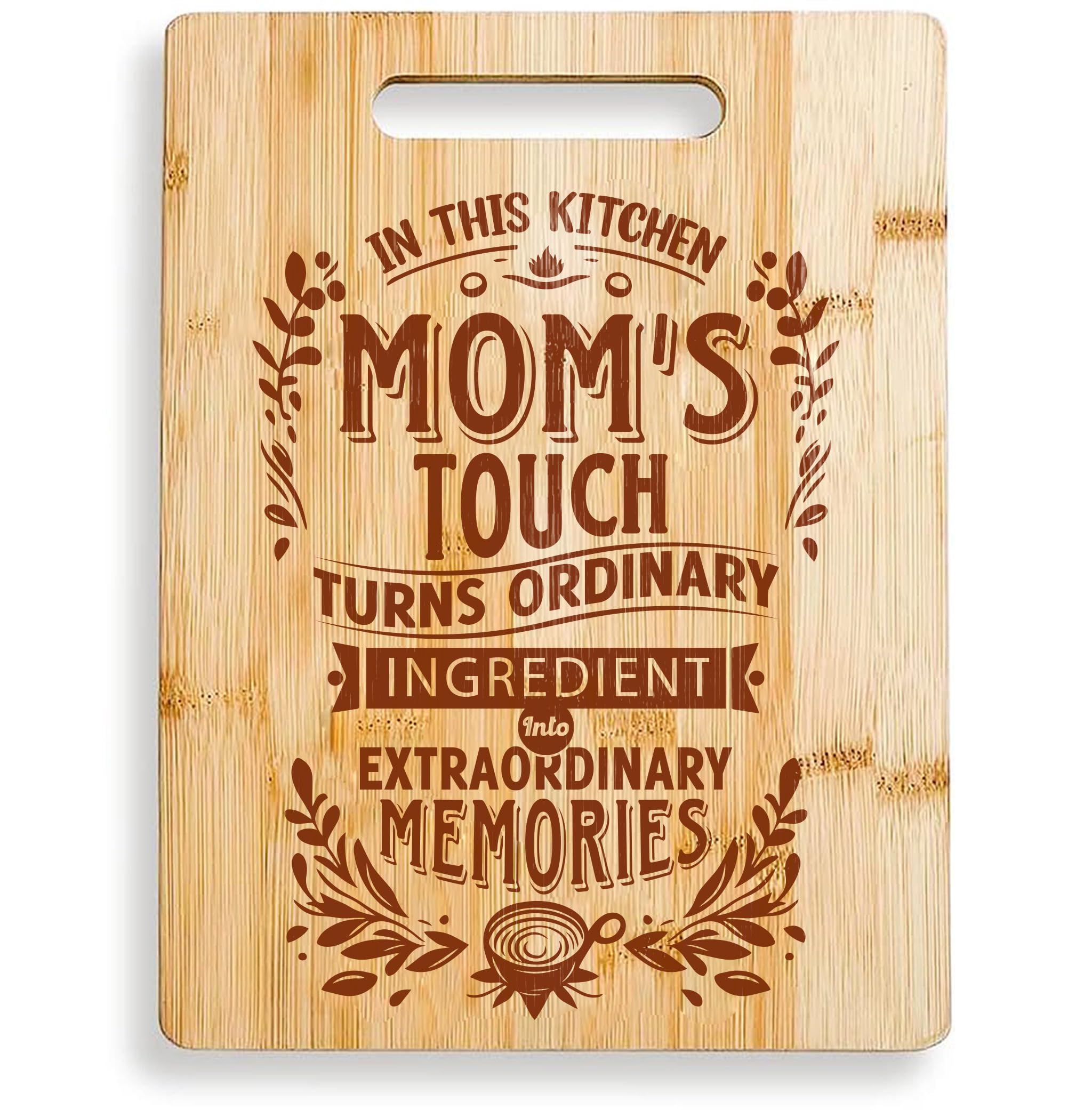 Riveira Bamboo Cutting Board Great Mothers Day Gift for Wife with Unique Design 12*10 M Wooden Cutting Board for Women Premium Craftsmanship