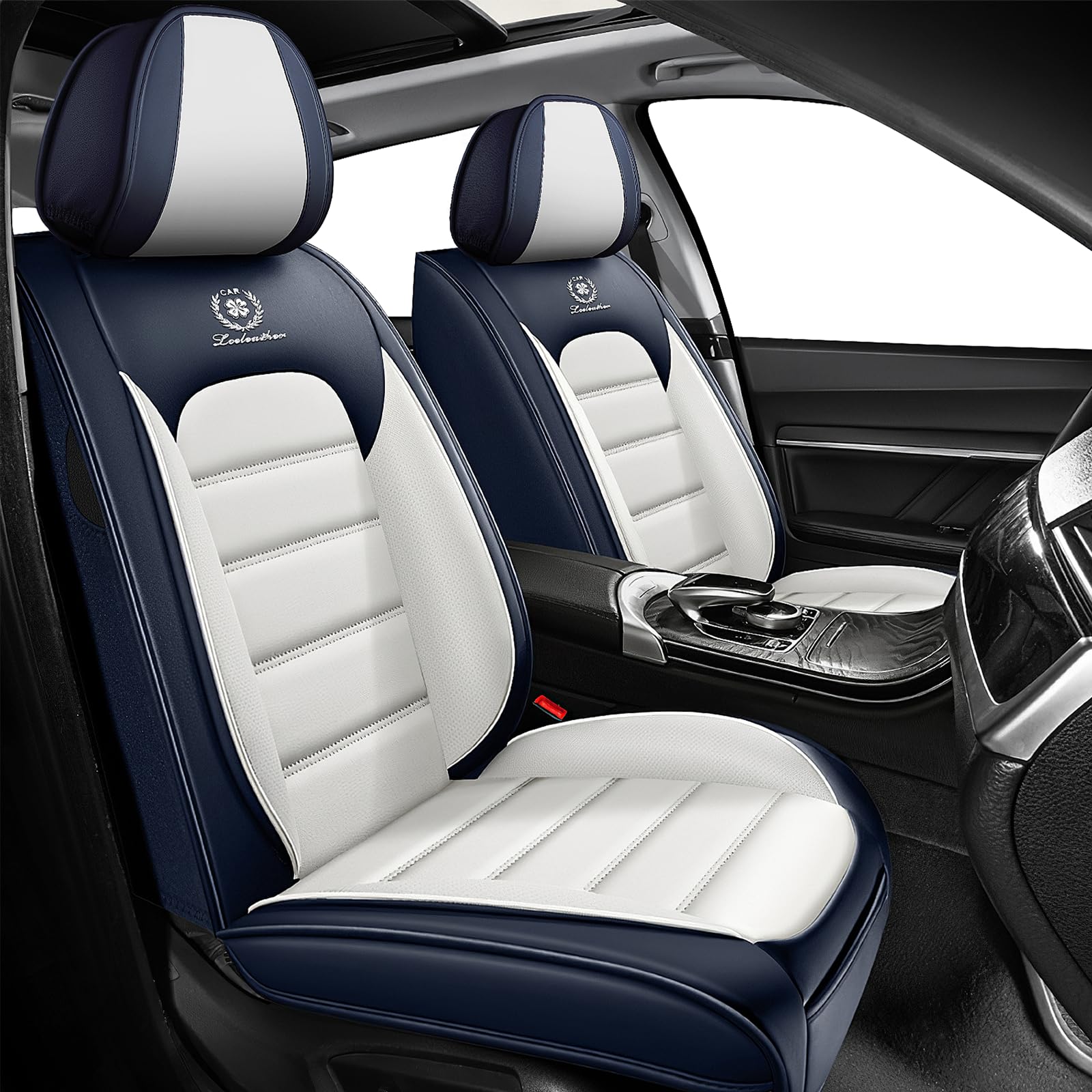 Megaseat for 2007-2025 Jeep Wrangler Seat Covers 2 Door, Waterproof Nappa Leather Car Seat Covers for Jeep Wrangler, Anti-Slip & Comfortable(Front Set