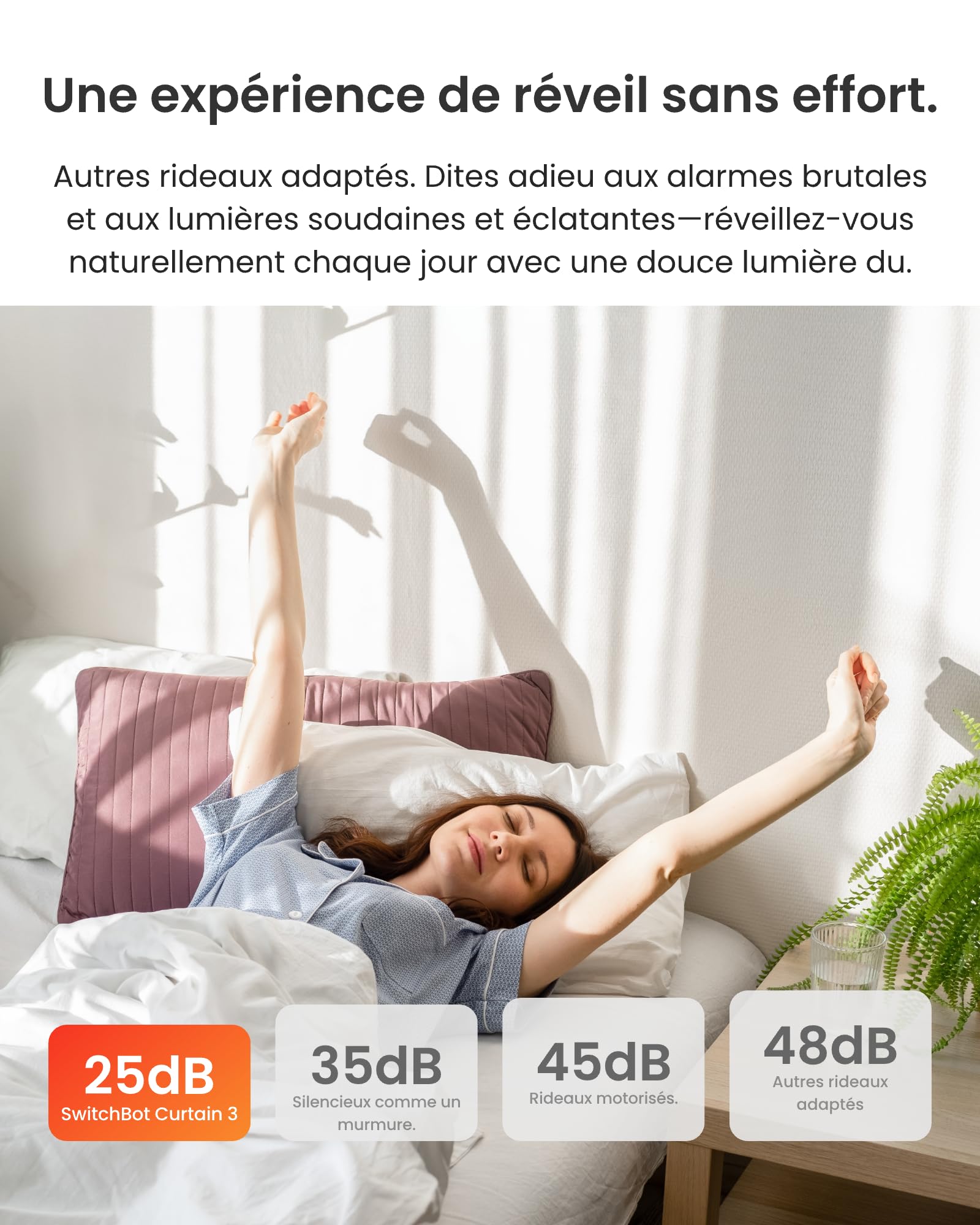 SwitchBot Poussoir de Rideau Intelligent - Télécommande Bluetooth avec App/Minuteur, Moteur Performance Amélioré, Ajoutez SwitchBot Hub pour Le Rendre Compatible avec Alexa et HomeKit(Curtain 3,Rod)