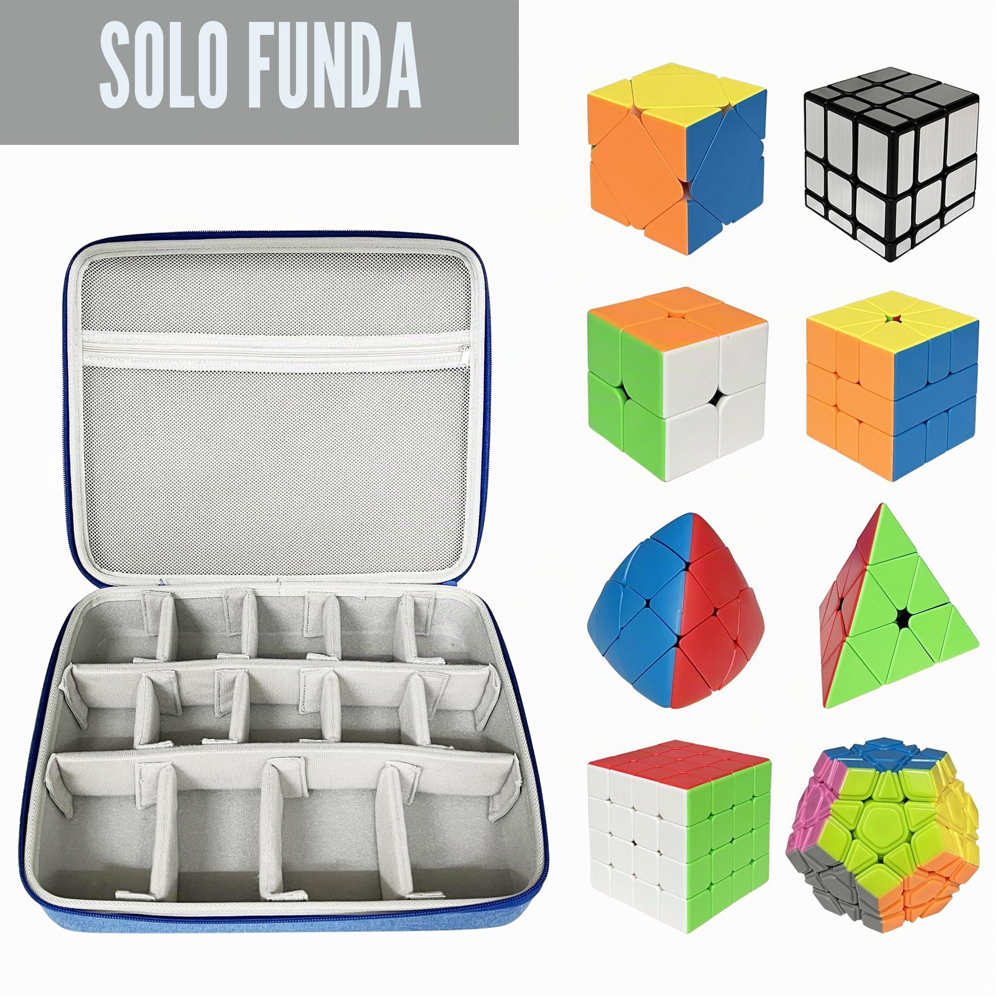Speed Cube - Funda rígida de EVA compatible con Shashibo/Rubik's/Jurnwey/para Roxenda Brain Teaser Fidget Toyy. Soporte de viaje para cubo de rompecabezas de viaje (solo funda) (azul)