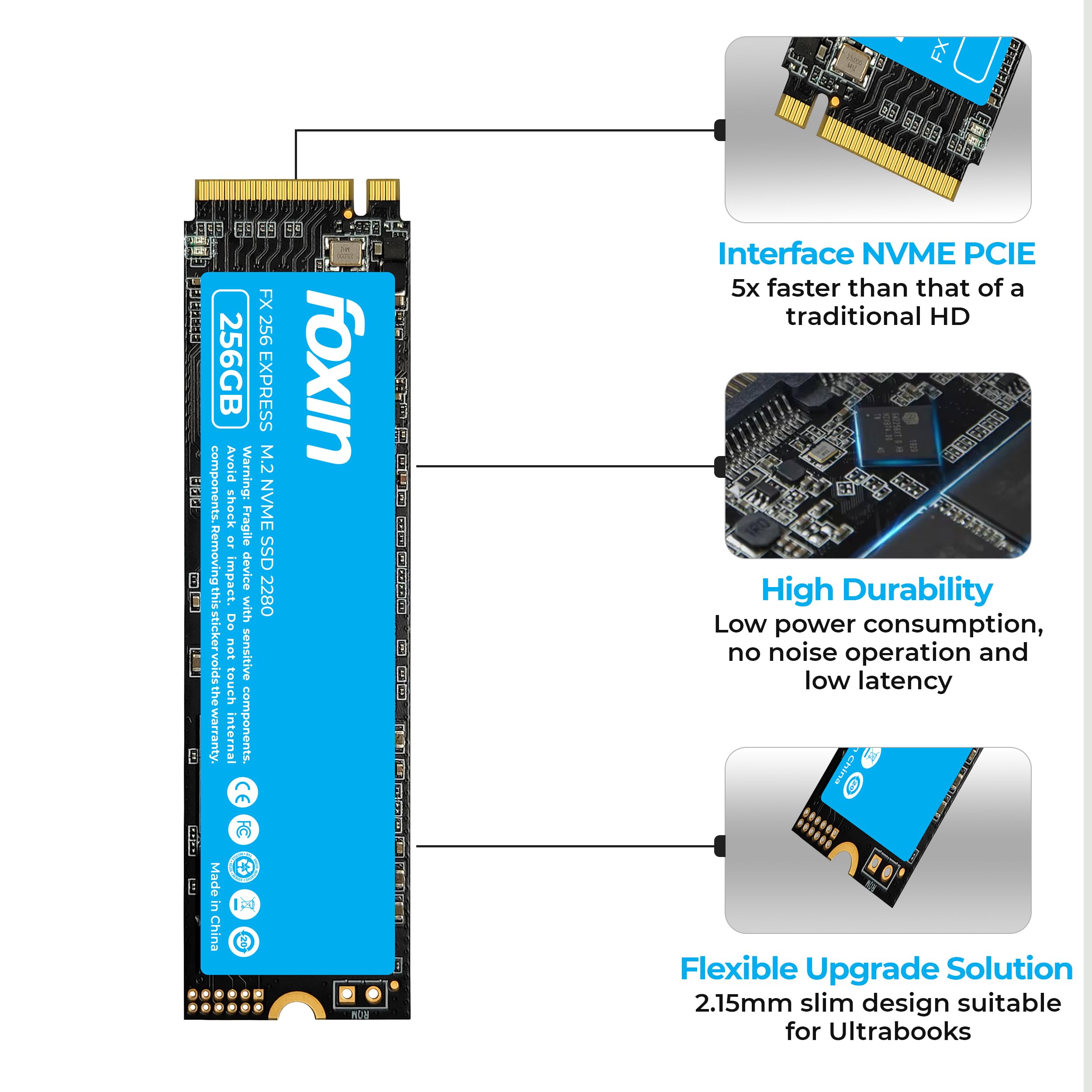 Foxin SSD 256 GB NVME | Internal Solid State Drive with Micron