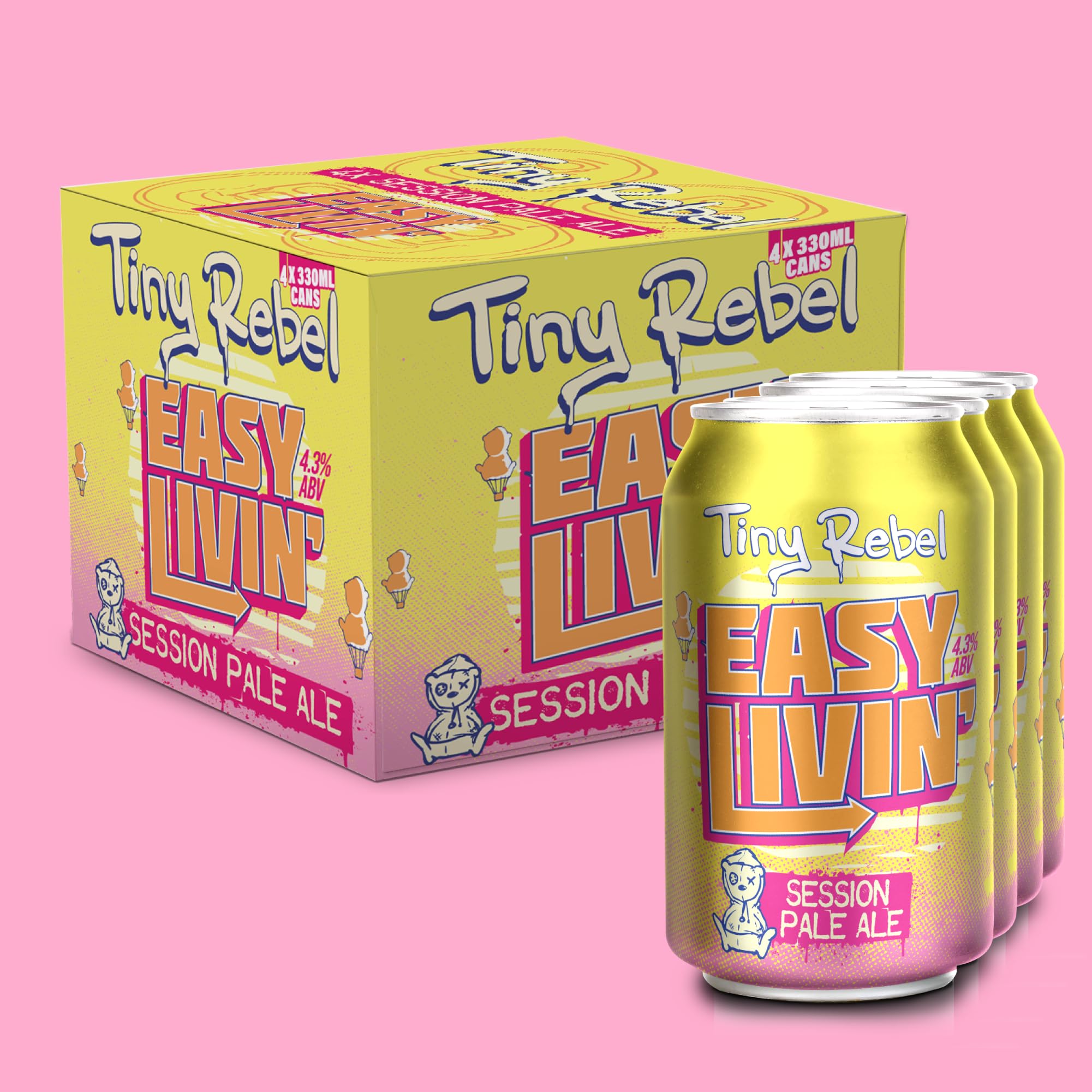 Tiny Rebel Easy Livin' 4 x 330ml - 4.3% ABV - Session Pale Ale - Craft Beer