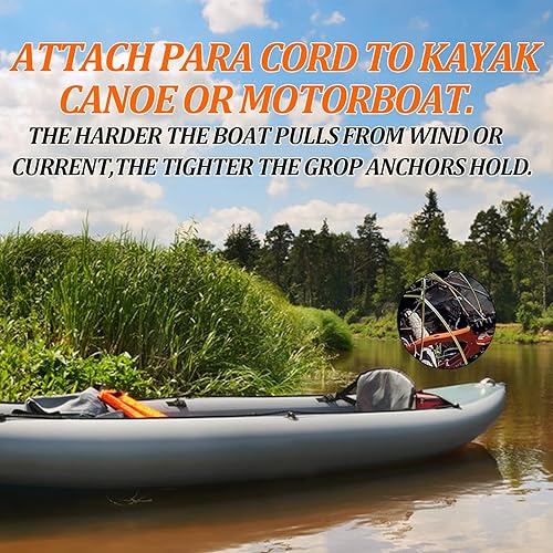 Miniatura 8 de lewkefx Kayak Canoa Anchor Grip, barco, tubo de flotador y accesorios de pesca de kayak, equipo de kayak, anclaje de abrazadera de cepillo con