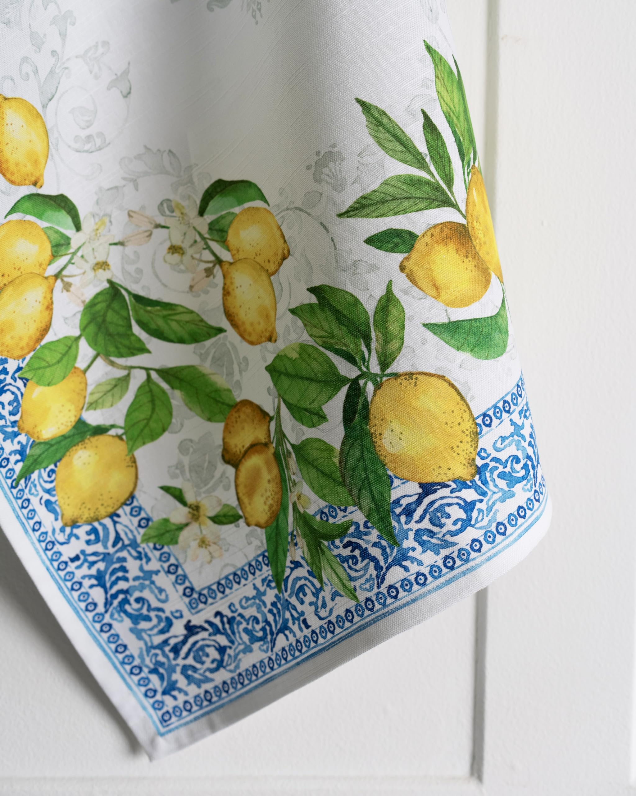 Maison d'Hermine Küchenhandtücher, 3er-Set, 100% Baumwolle, 70 x 50 cm, wiederverwendbar, saugfähig, mit Aufhängeschlaufe, ideal für Küche und Esszimmer,Frühjahr Sommer - Cedrat