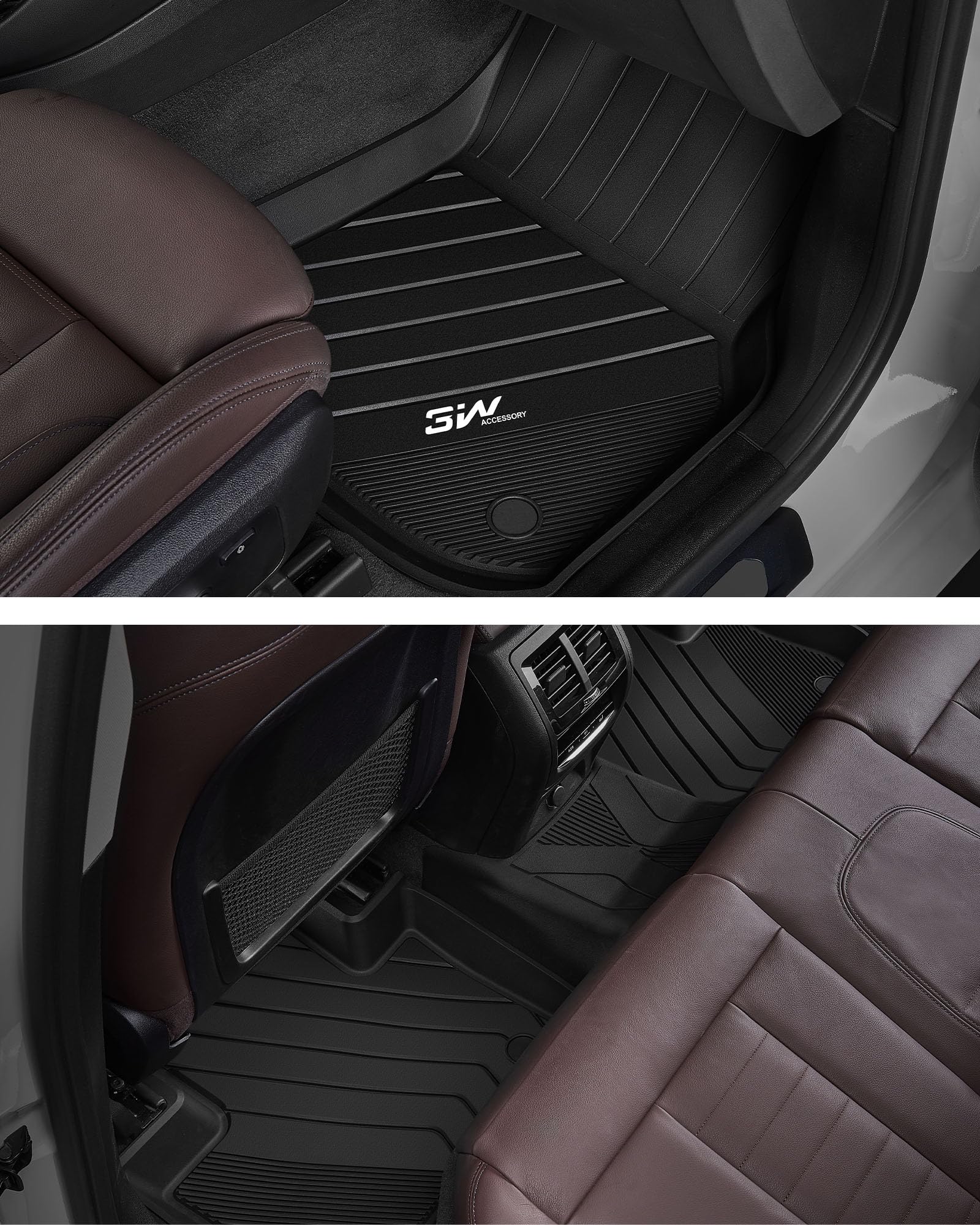 3W Alfombrillas de Coche Compatible con BMW X3 G01 2019-2024/X4 G02 2019-2025/iX3 2021-2024, TPE Alfombrillas para Todo Tipo de Clima para X3/X4/iX3 la 1ª y 2ª Filas Juego Completo Pies, Accesorios