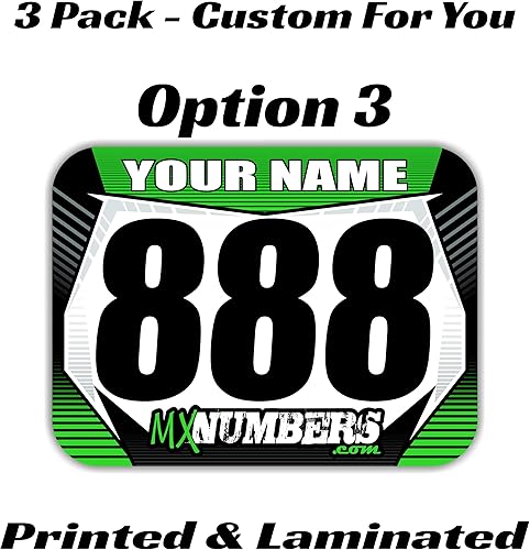 Miniatura 5 de Calcomanías personalizadas MX ATV con nombre, juego de 3 gráficos rectangulares, opciones de tamaño y color