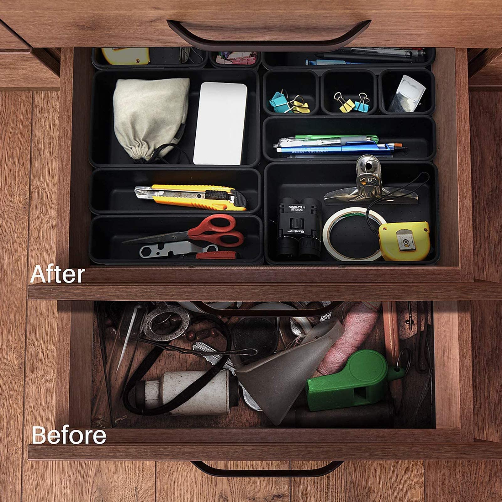 Organizer Cassetti 8 Pezzi - Divisori Impilabili Per Bagno, Cucina, Scrivania