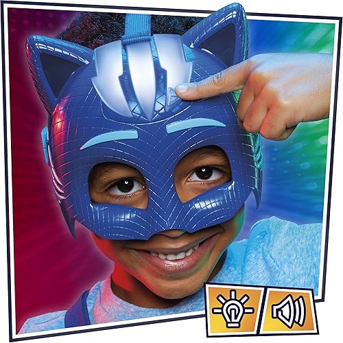 Miniatura 4 de PJ Masks Catboy Deluxe - Juego de máscaras de superhéroe juguete de vestir preescolar con máscara iluminada y accesorio de amuleto Catboy para niños