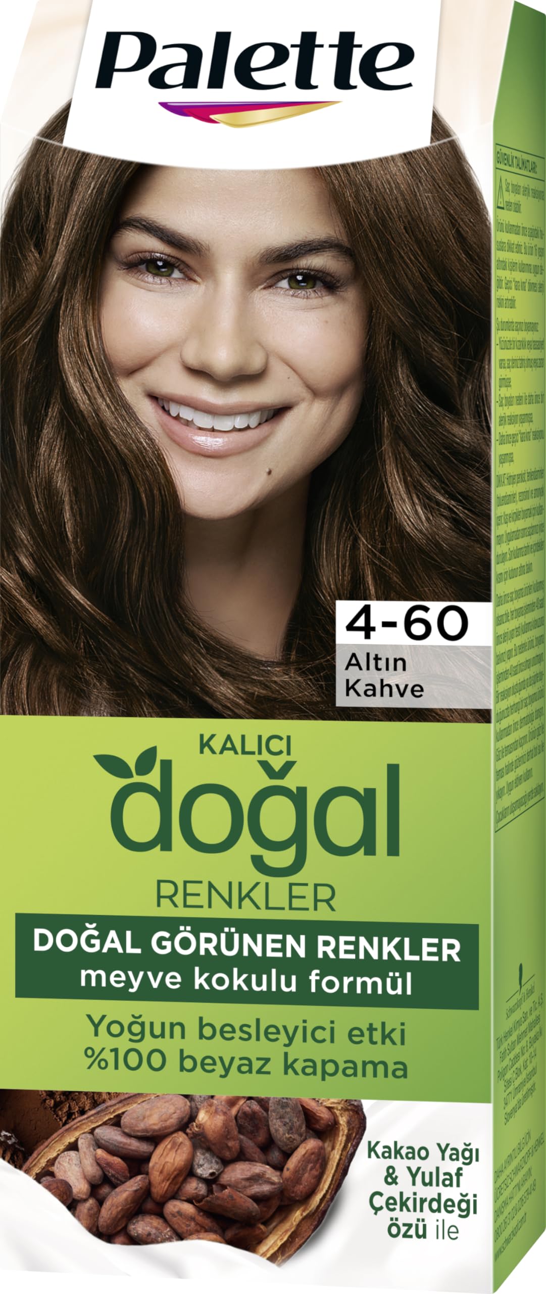 Palette Kalıcı Doğal Renkler 4-60 Altın Kahve Kakao Yağı & Yulaf Çekirdeği Özlü Saç Boyası