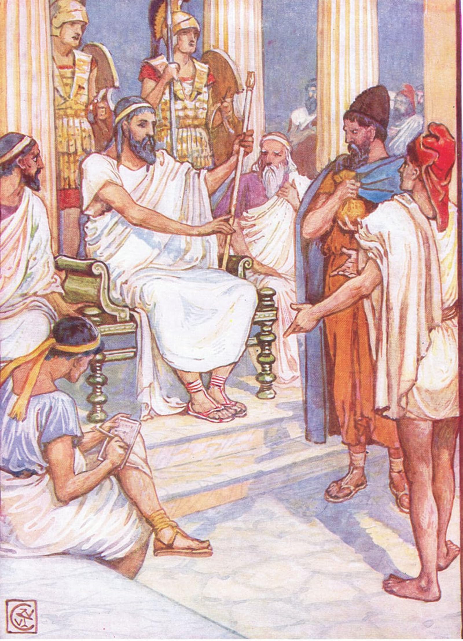 ARTXLXXBN Famous Art Print Poster Vintage Wall Art Solon the Wise Lawgiver of Athens by Walter Crane Canvas Art Poster for Home Decor 60x90cm