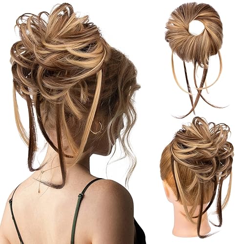 HOOJIH Messy Bun Hair Piece, Super Long Tousled Updo Hair
