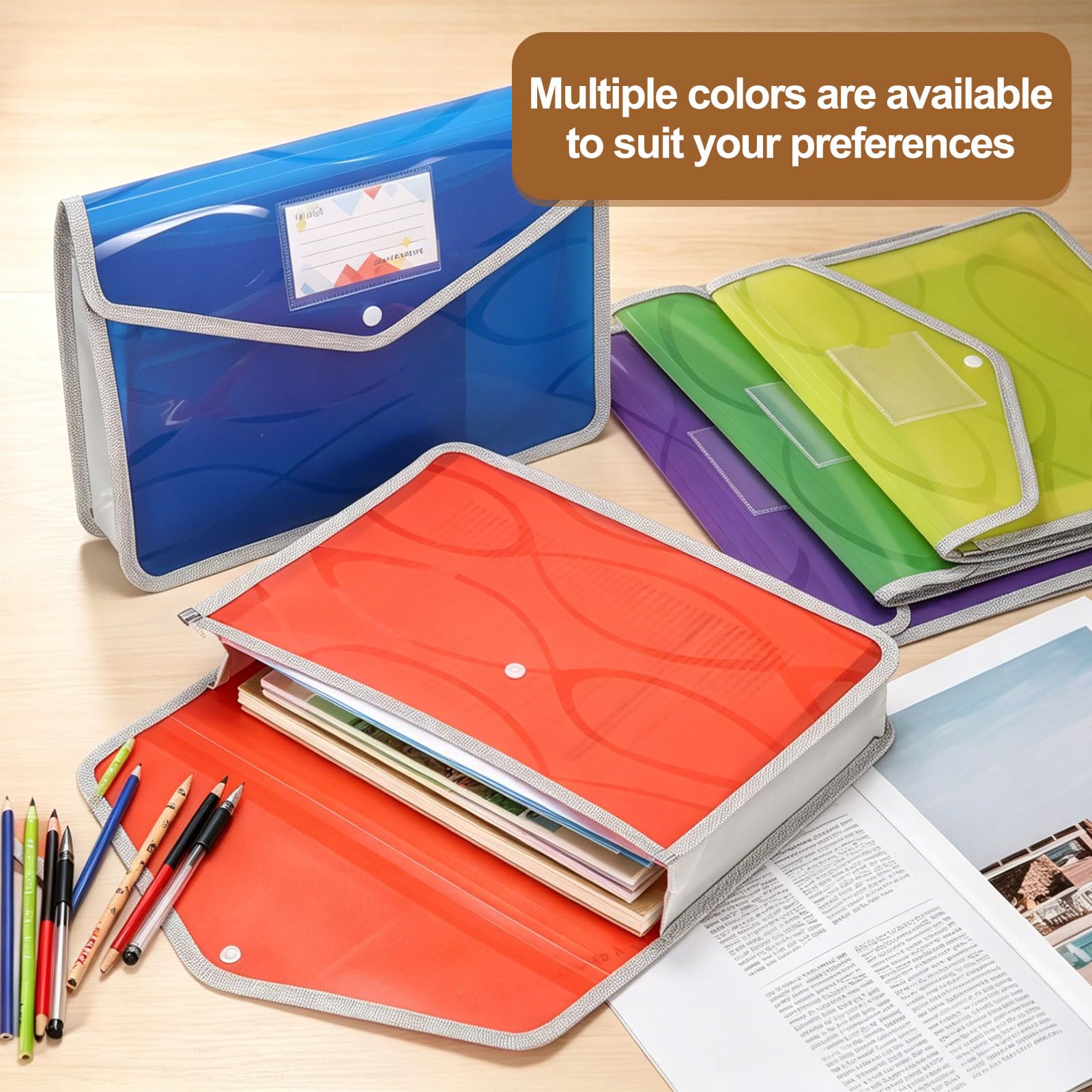 YOKIVE 2 Pezzi Cartella Plastica A4 Viola 36x28.5 cm | 14.2x11.2 Pollici, Grande Capacità, Organizzatore Documenti, Chiusura a Scatto, per Lettere, per Ufficio Casa Viaggio