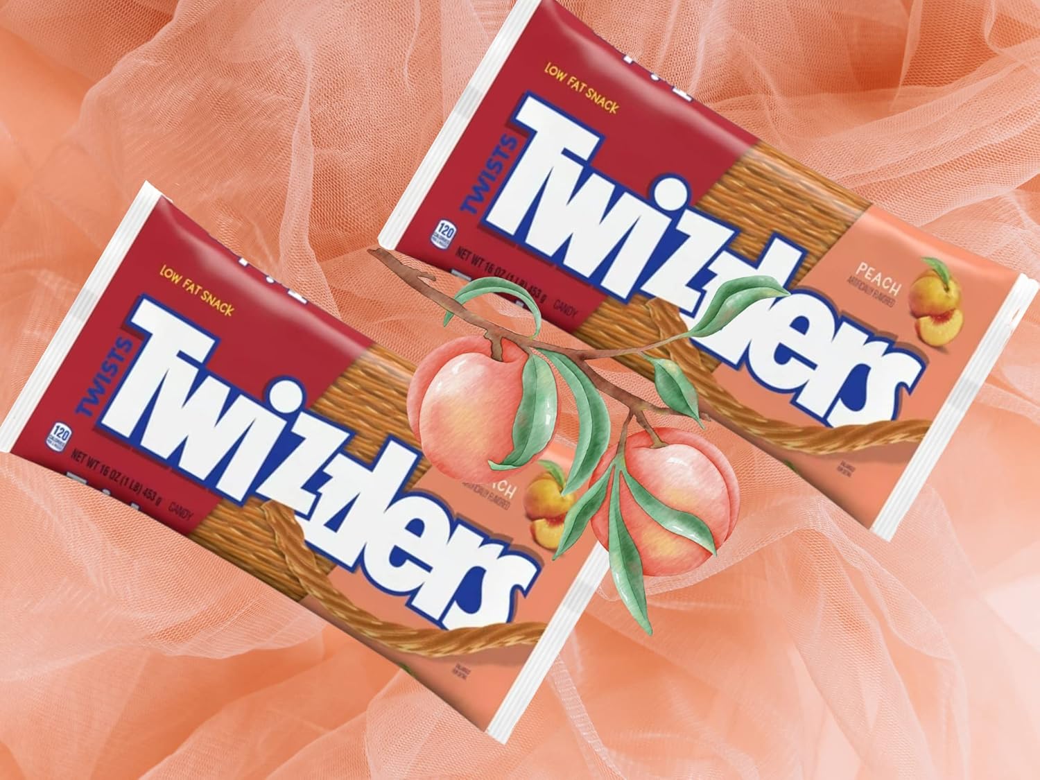 Buy Twizzlers Twists Peach Flavored Chewy Low Fat Licorice Candy