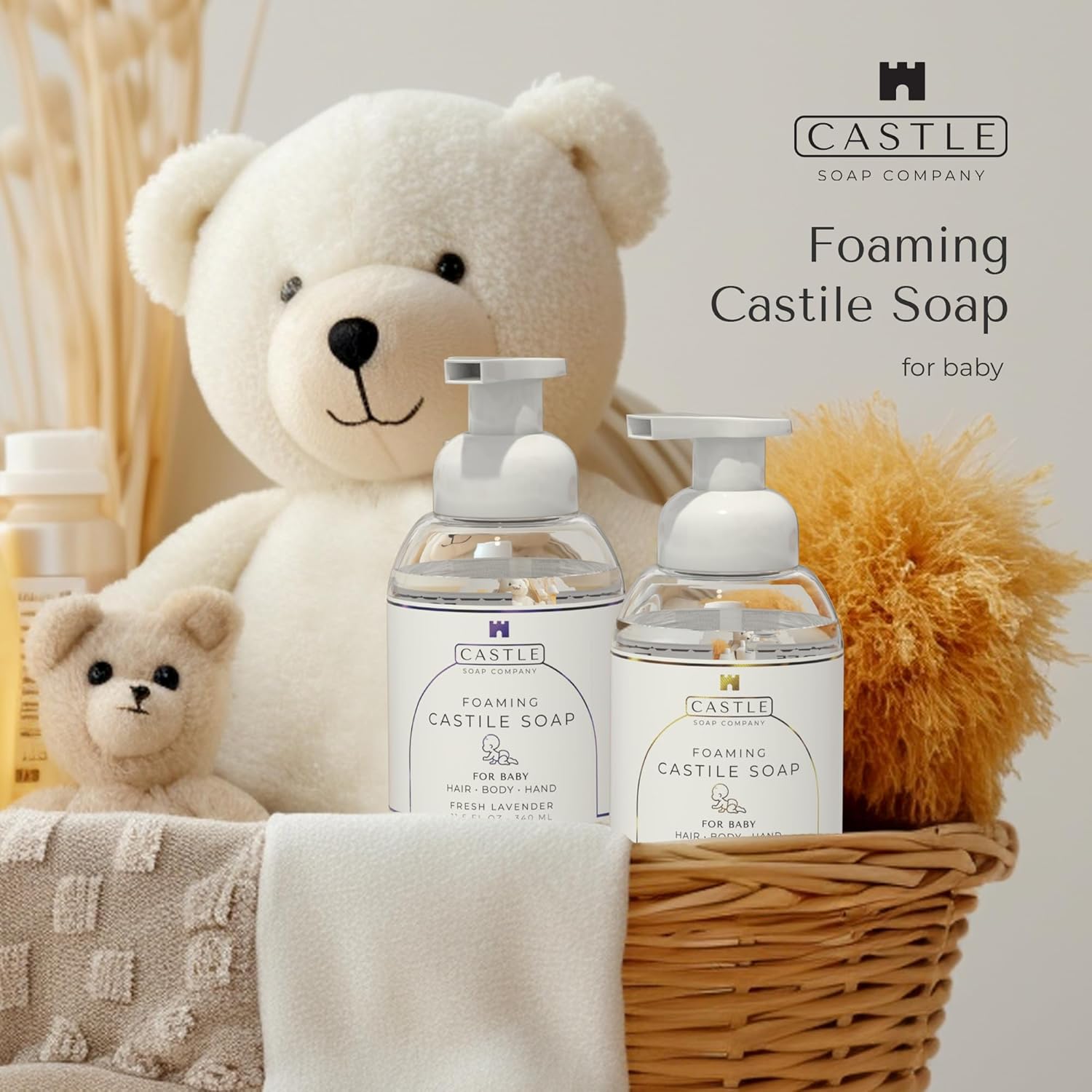 Foaming Baby Castile Soap | 3-In-1 Uses: Hair, Body, Hand | Nourishing Coconut Oil Formula | Formulated For Newborns, Sensitive & Delicate Skin | Hydrating Foam | 11.5 oz | Fresh Lavender - Image 2