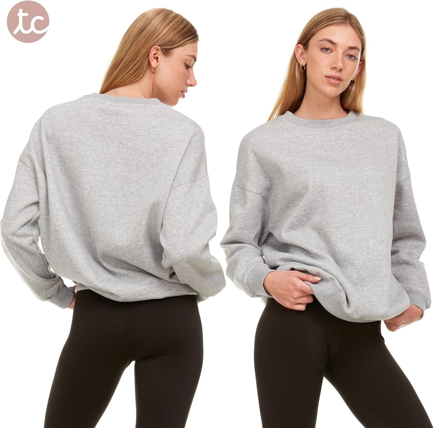 Oversized Sweatshirt for Women – Crewneck Fleece Pullover Sweatshirt Plus Size Included - Image 2
