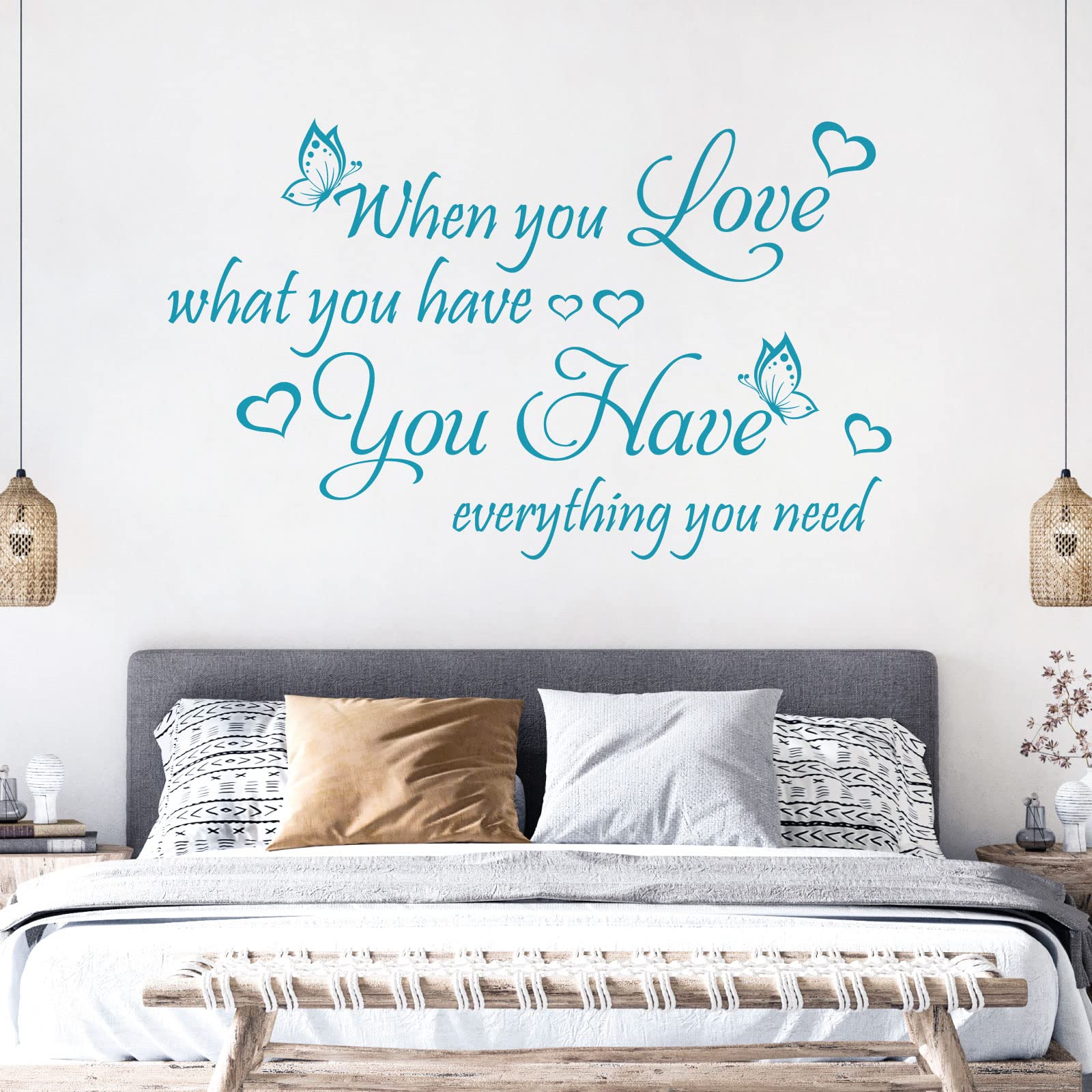 When You Love What You Have, You Have Everything ... - Quote Decal Wall Sticker [Large] [Sky] — image 1