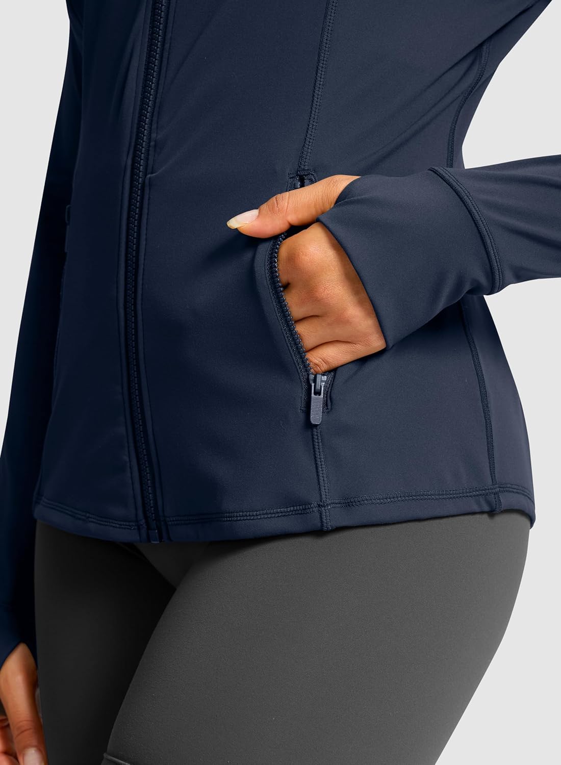 G Gradual Workout Jackets for Woman Hip-Length Slim Fit Zip Up 4 Pockets Athletic Jacket Spring Gym Running Clothes - Image 3