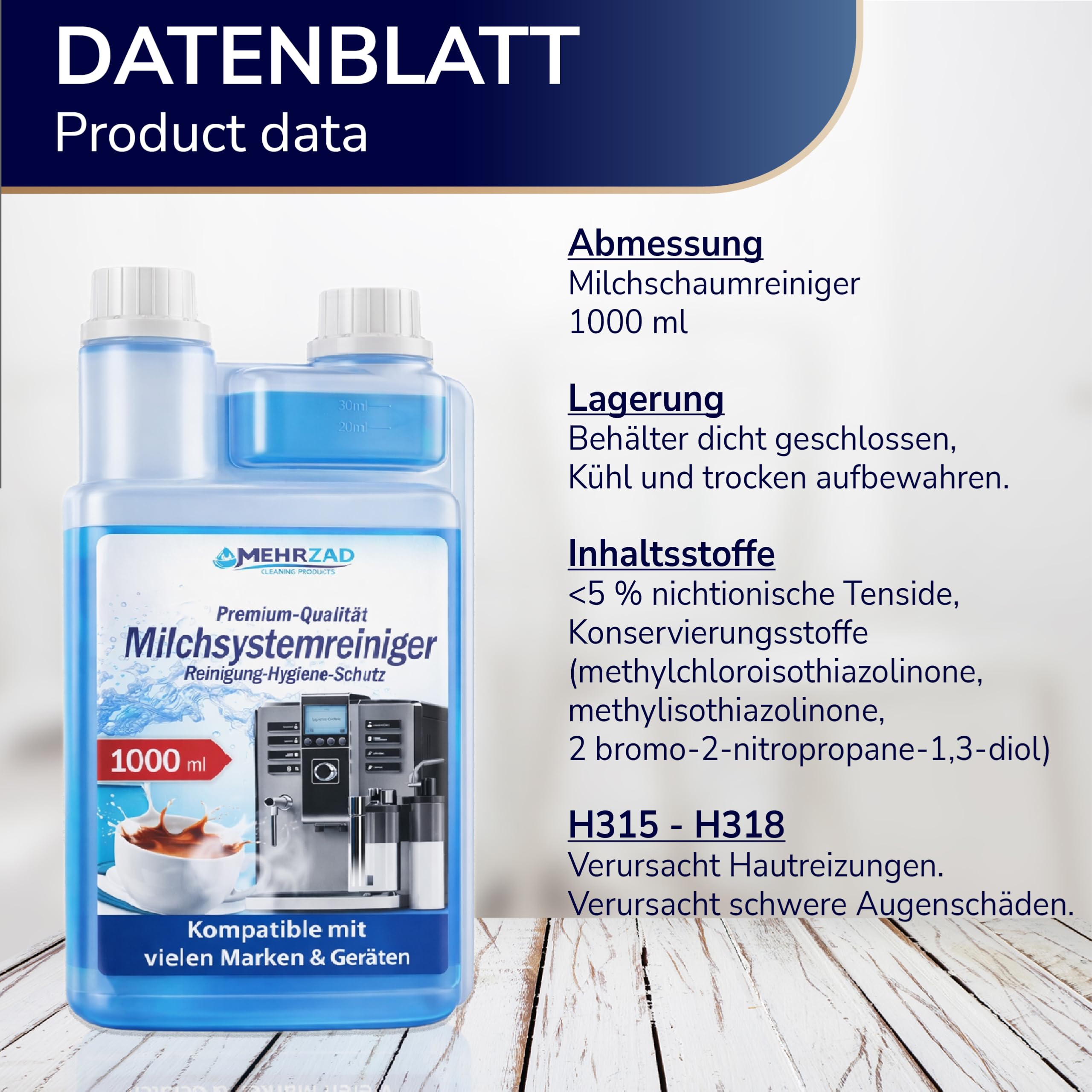 Milchsystemreiniger für Kaffeevollautomaten – 6x 1000ml - kompatibel mit allen Marken & Geräten – professionelle Reinigung – (6000 ml)