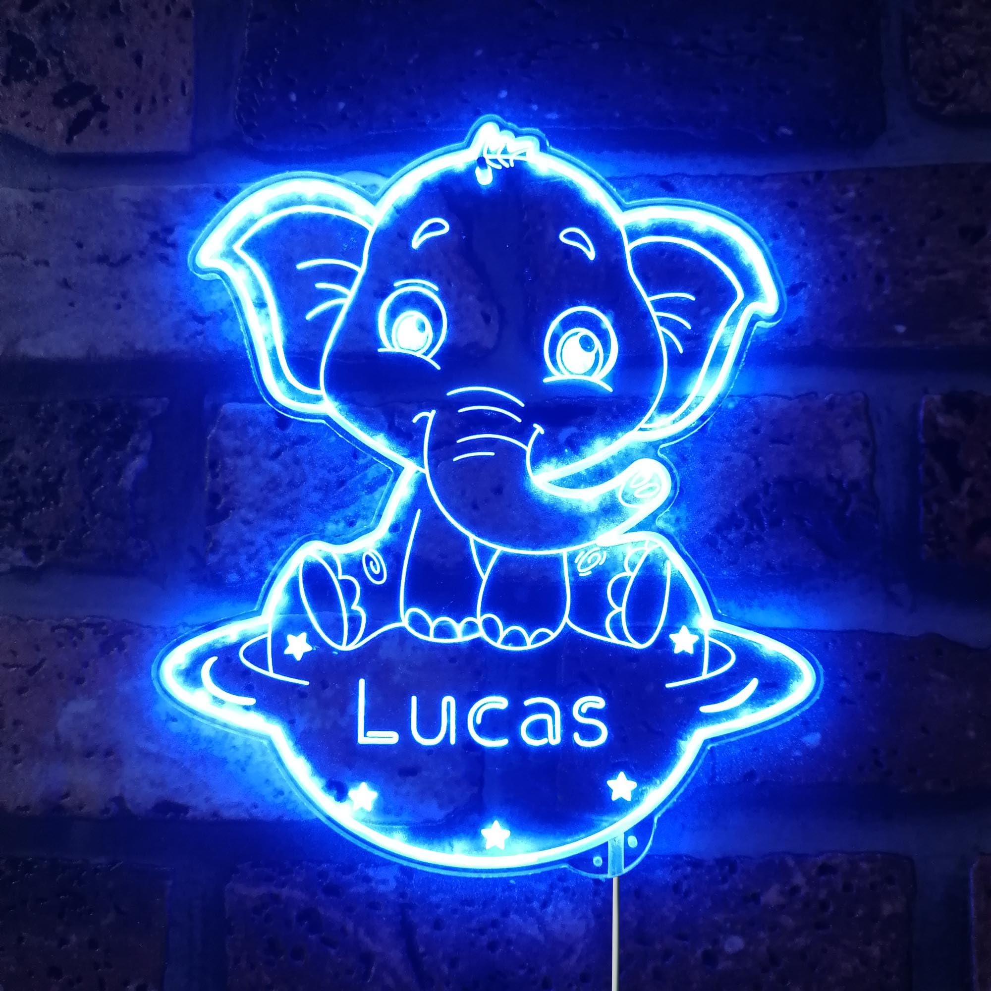 ADVPRO Name Personalized Elephant RGB Dynamic Glam LED Sign - Cut-to-Edge Shape - Smart 3D Wall Decoration - Multicolor Dynamic Lighting - st06s66-fnd-p0013-tm