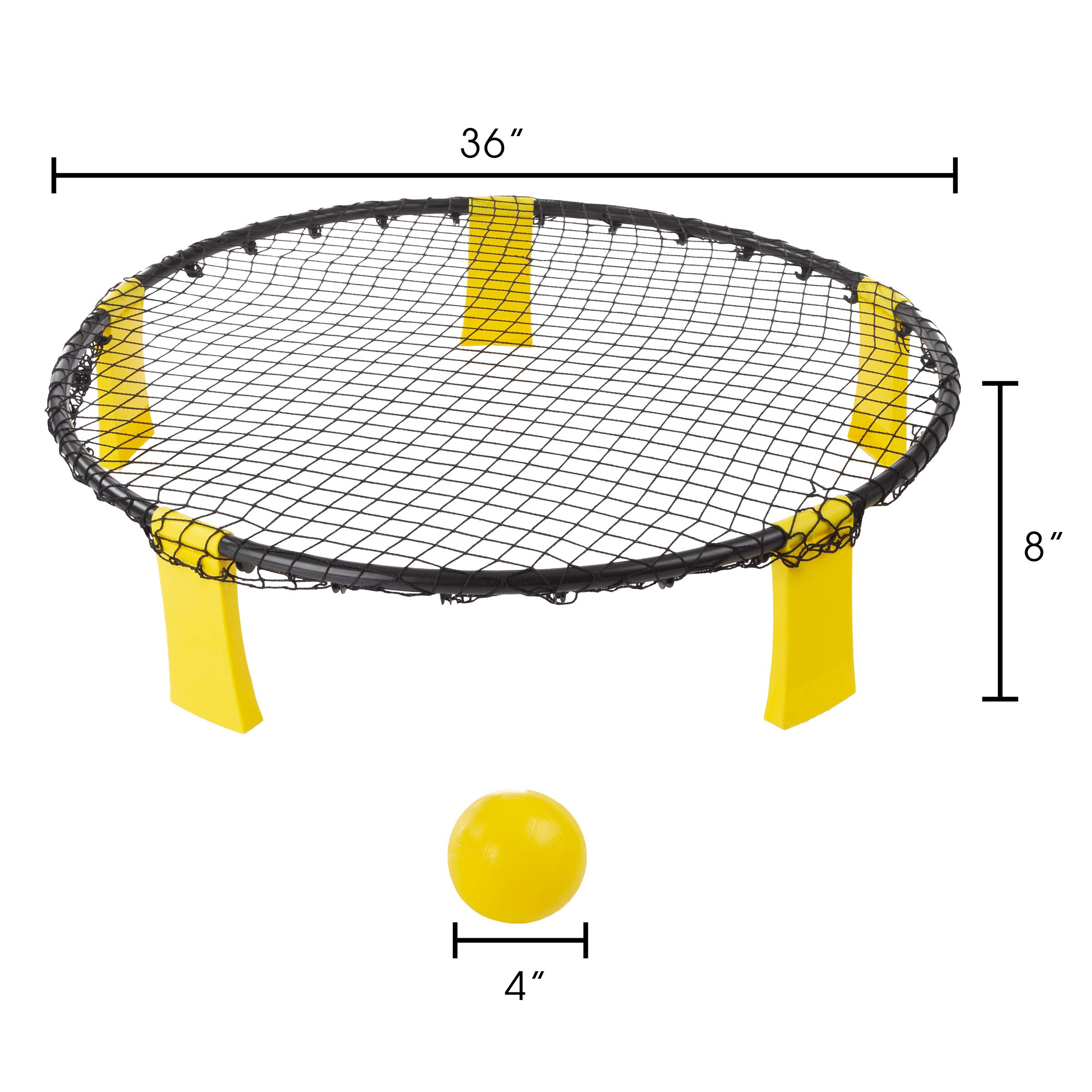 Hey! Play! Battle Volleyball â€“ Outdoor Adjustable Roundnet Tournament Set for Kids and Adults â€“ Beach, Backyard, Camping and Tailgate Party Game