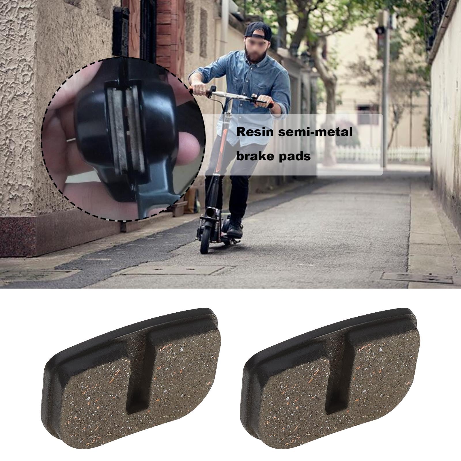 2 Paar Bremsbeläge Kompatibel mit Mach1 Elektro- Oder Benzin-Scooter, Verschleißfeste Scheibenbremsen Scooter Reparaturset 27,5 X 18mm Schwarz