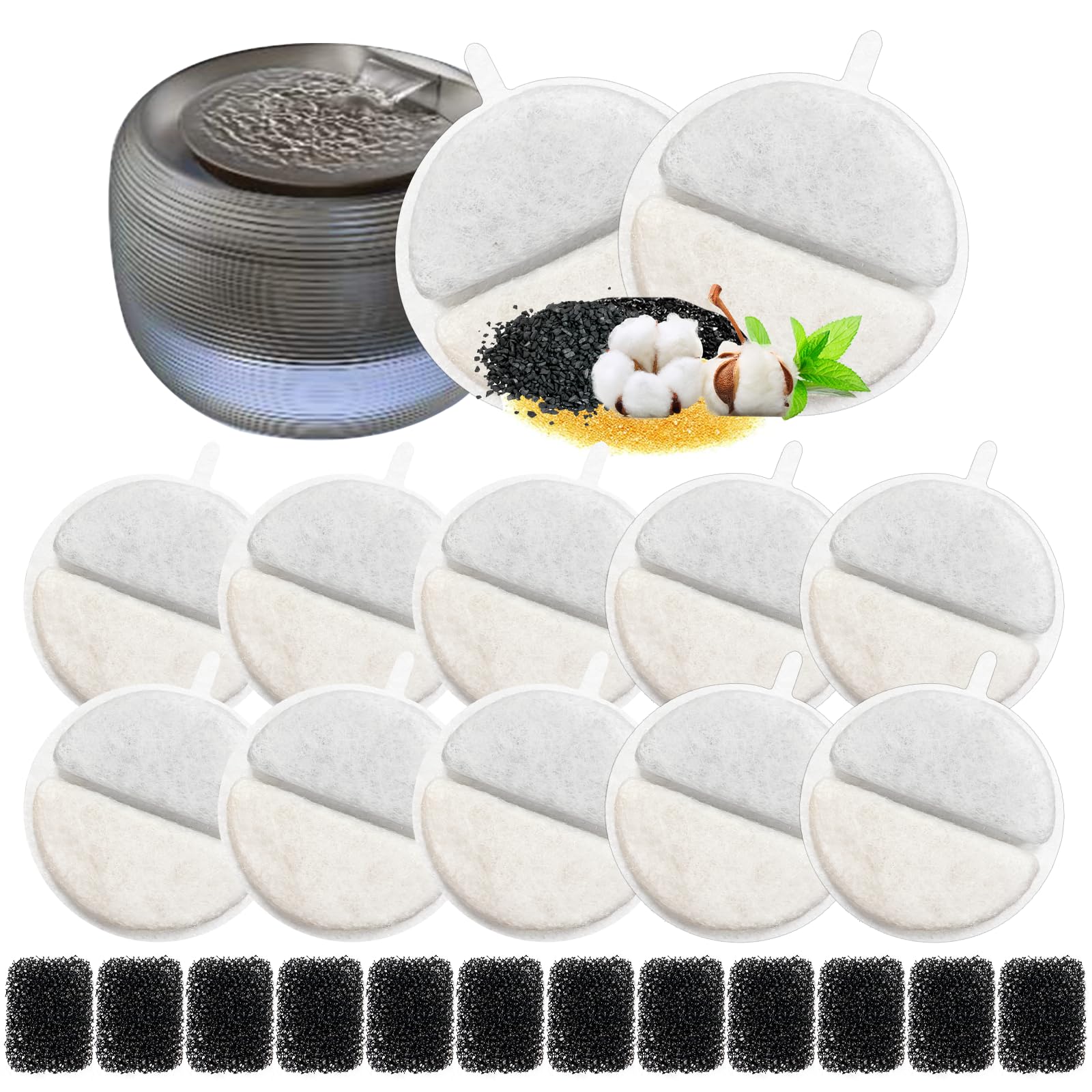 Pack of 12 + 12 Drinking Fountain Cat Replacement Filter