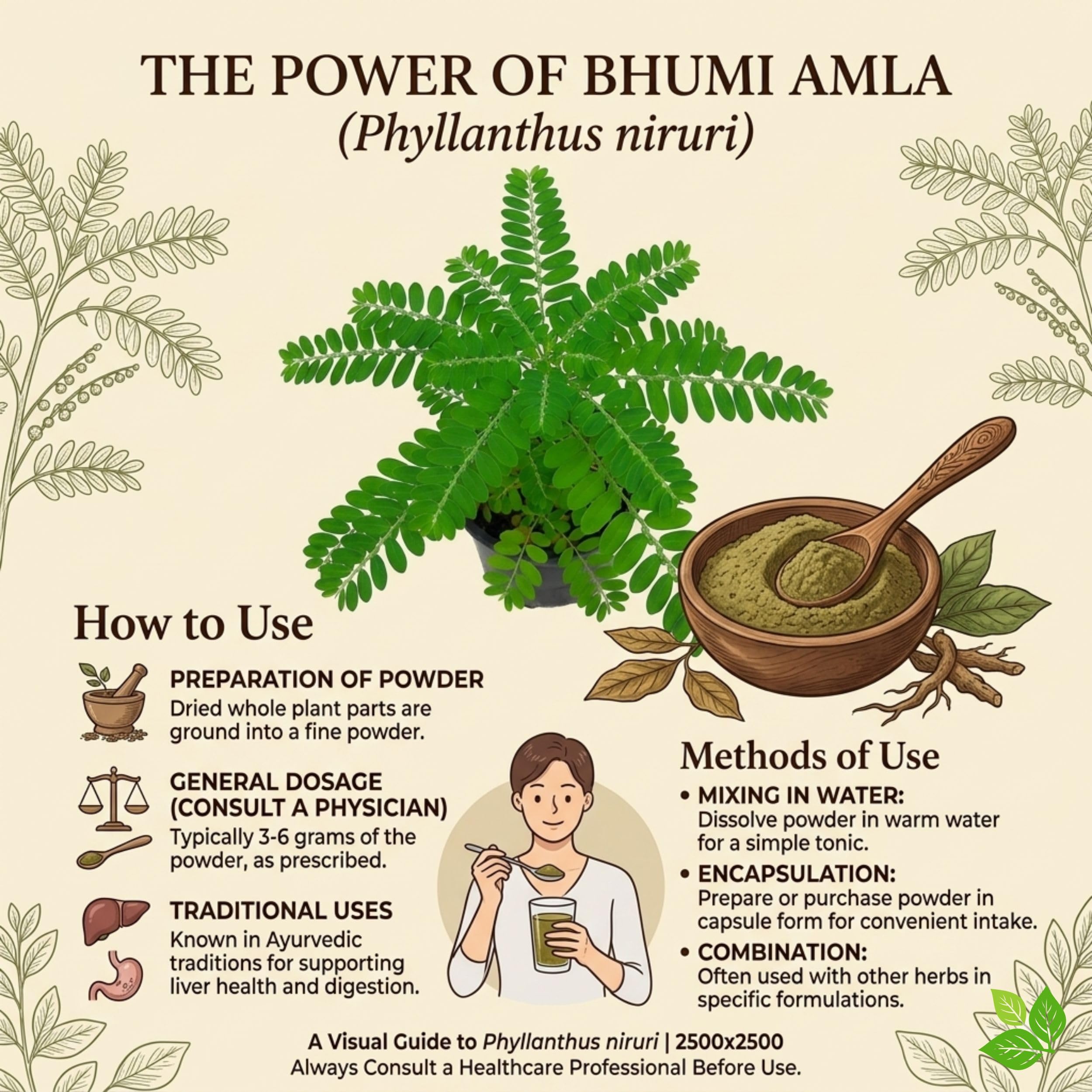 Bhumi Amla Powder 250g | Bhu Amla Powder | Bhumyamalaki | Phyllanthus Niruri Herbal Powder | Ayurvedic Wellness Supplement | Pure — Amazon image 2