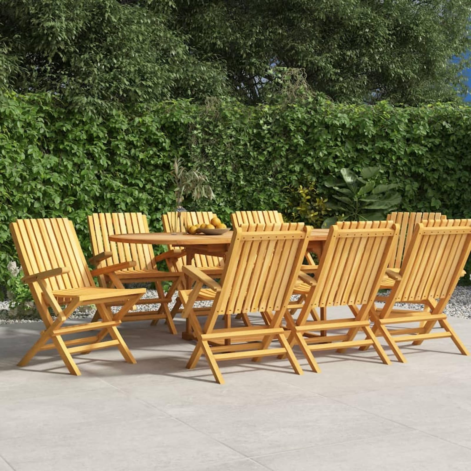 Mobili Sedie da Giardino Pieghevoli 8Pezzi 61x67x90cm Legno Massello Teak, Sedie da Esterno, Sedie da Pranzo per Giardino, Arredo Seggiole Giardino Arredi da Esterni, Esterno,Patio Decor Casa