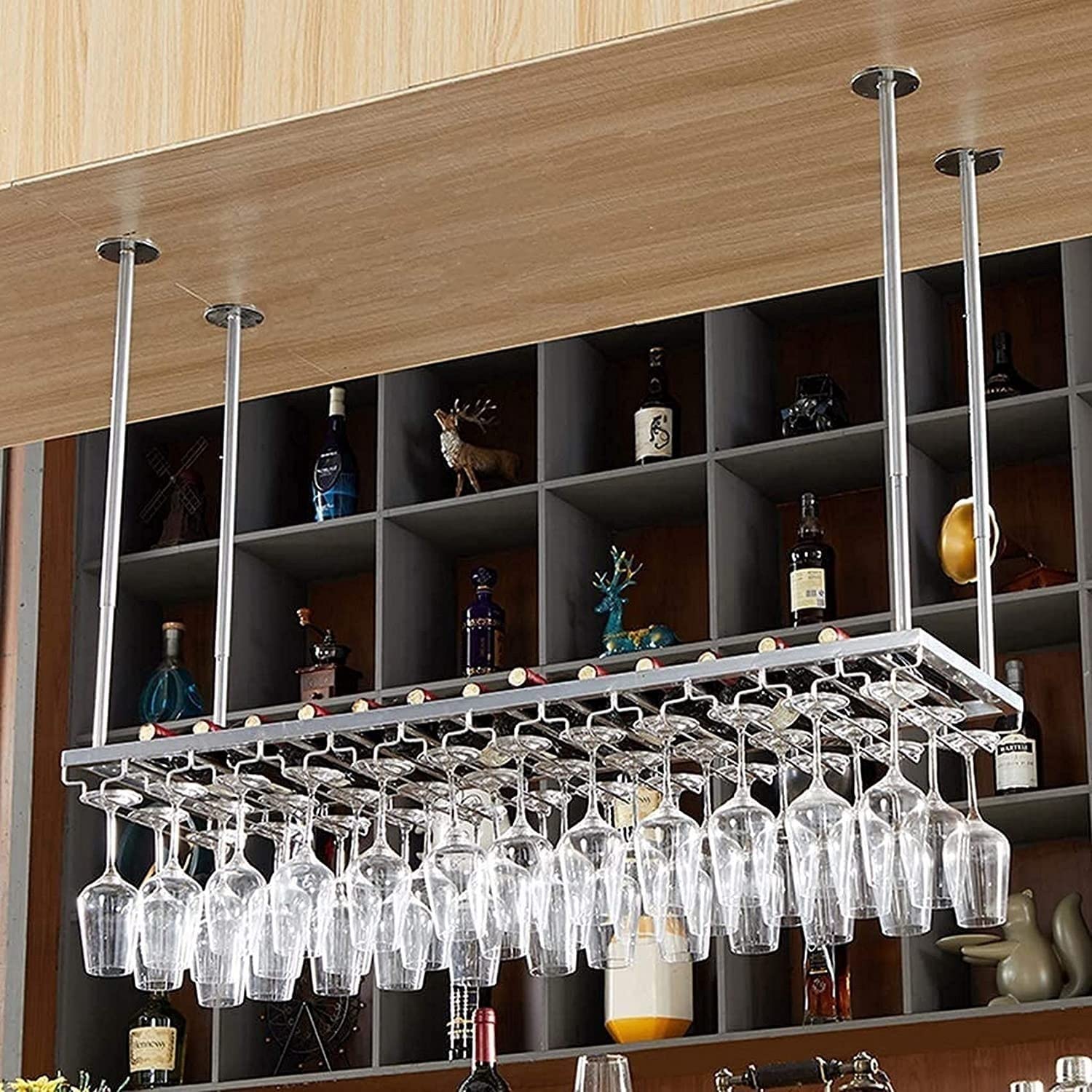 Casier à verres à vin de plafond rouge design haut de gamme