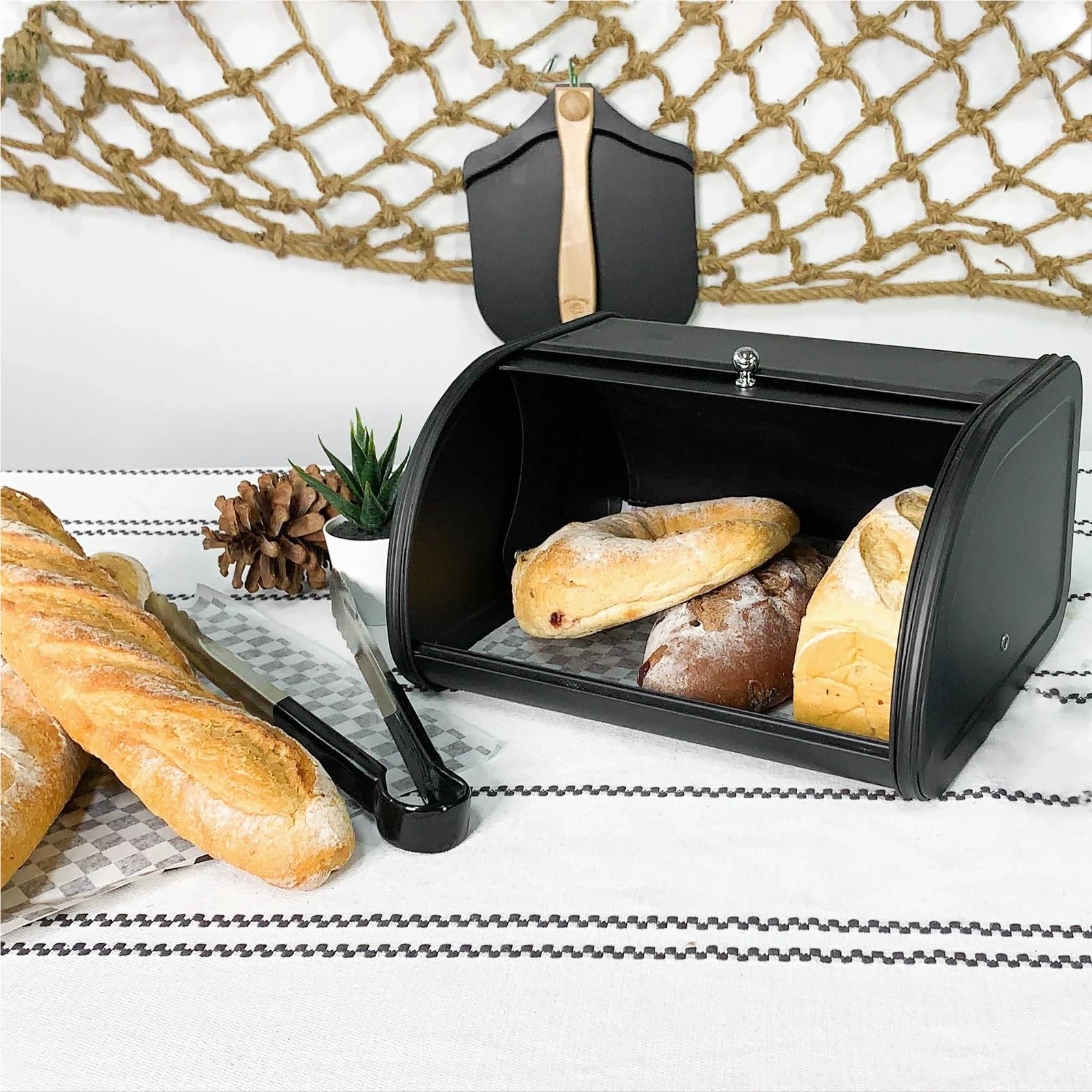 Caja De Pan Metal Con Tapa Para Pan