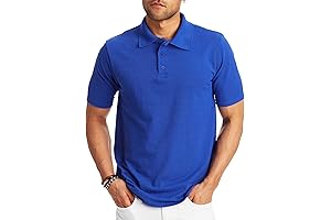 Men’s X-Temp Short Sleeve Royal Blue Polo Shirt, Midweight Men's Shirt
